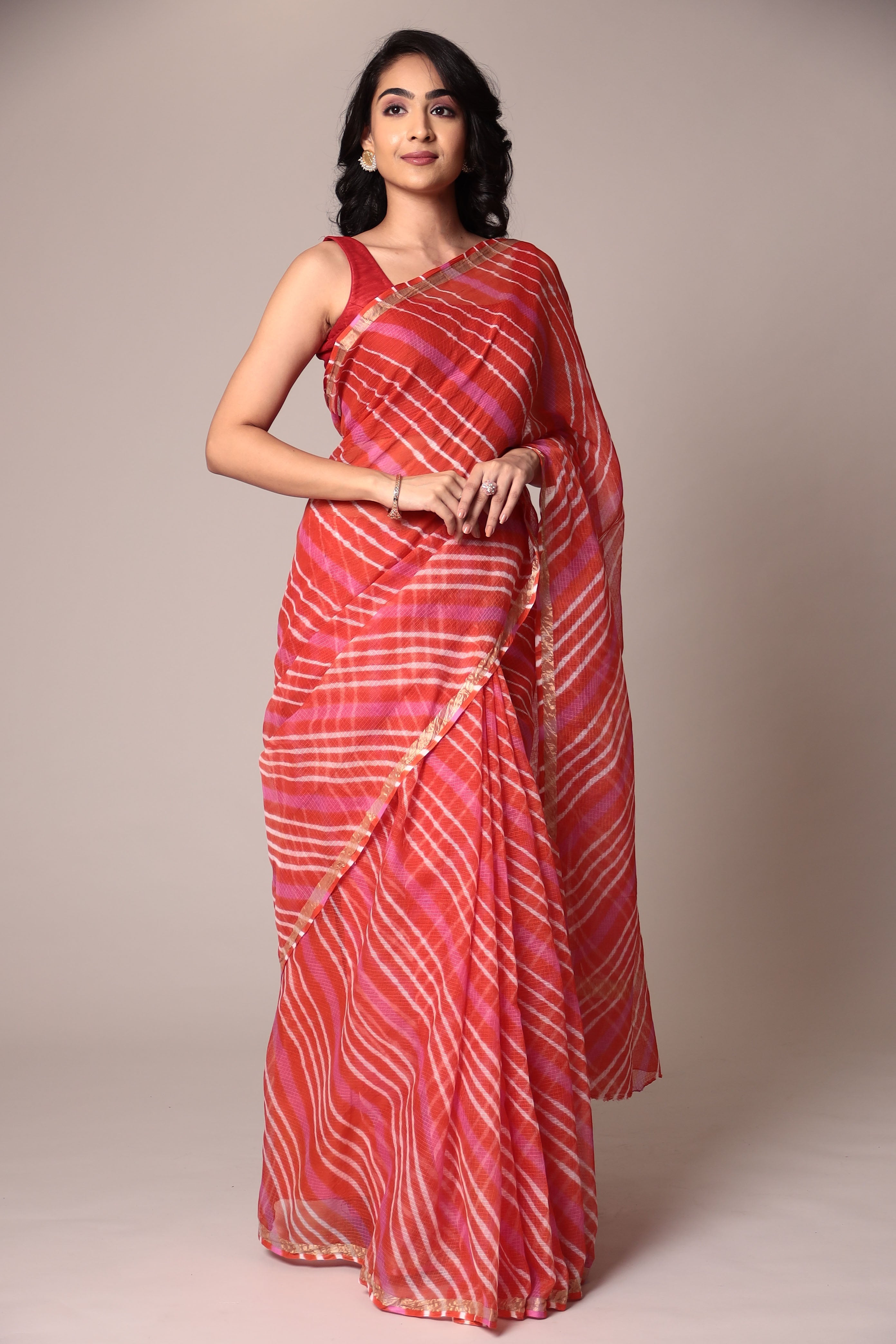Kota Doria Cotton Leheriya Saree