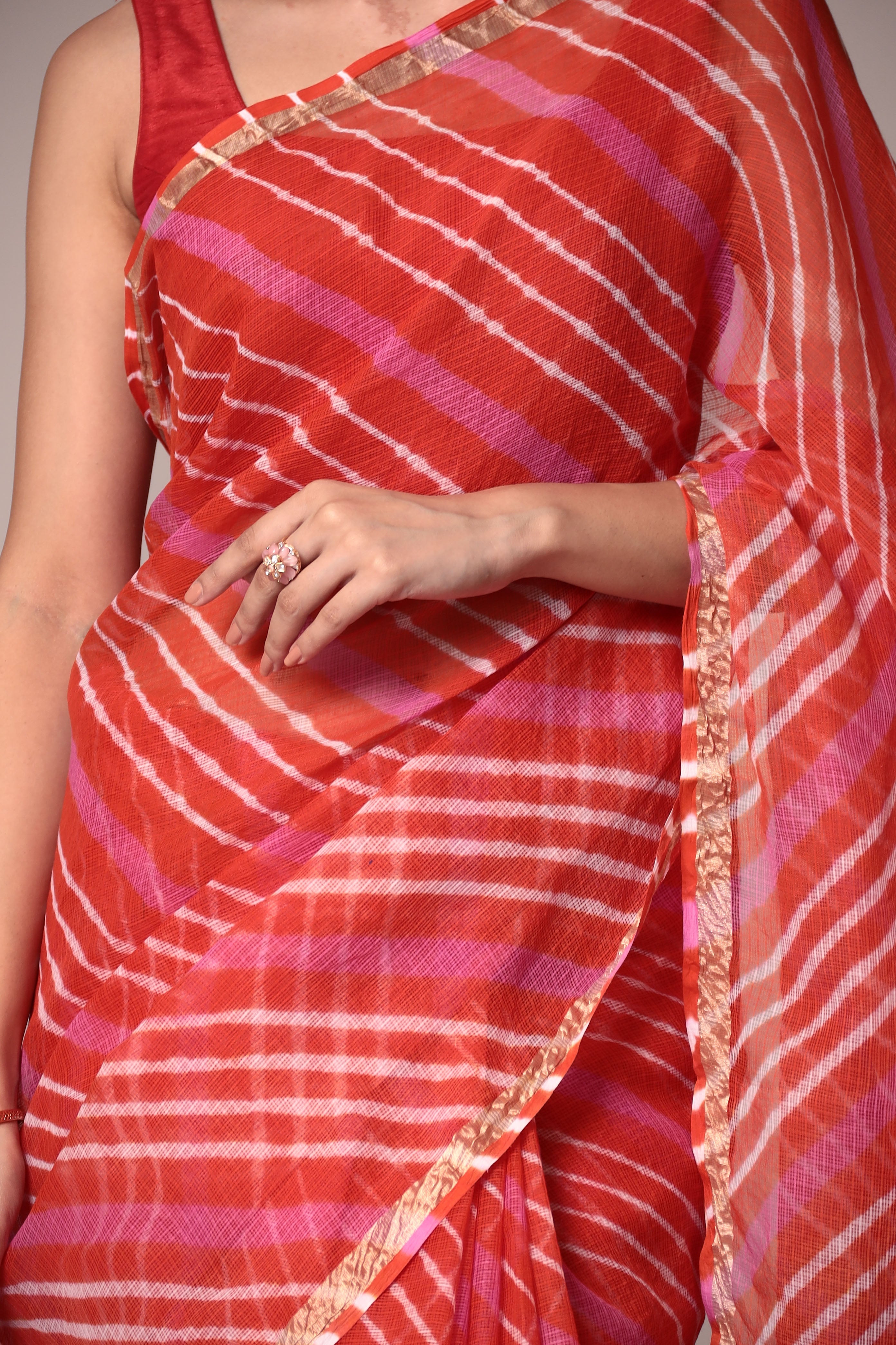 Kota Doria Cotton Leheriya Saree