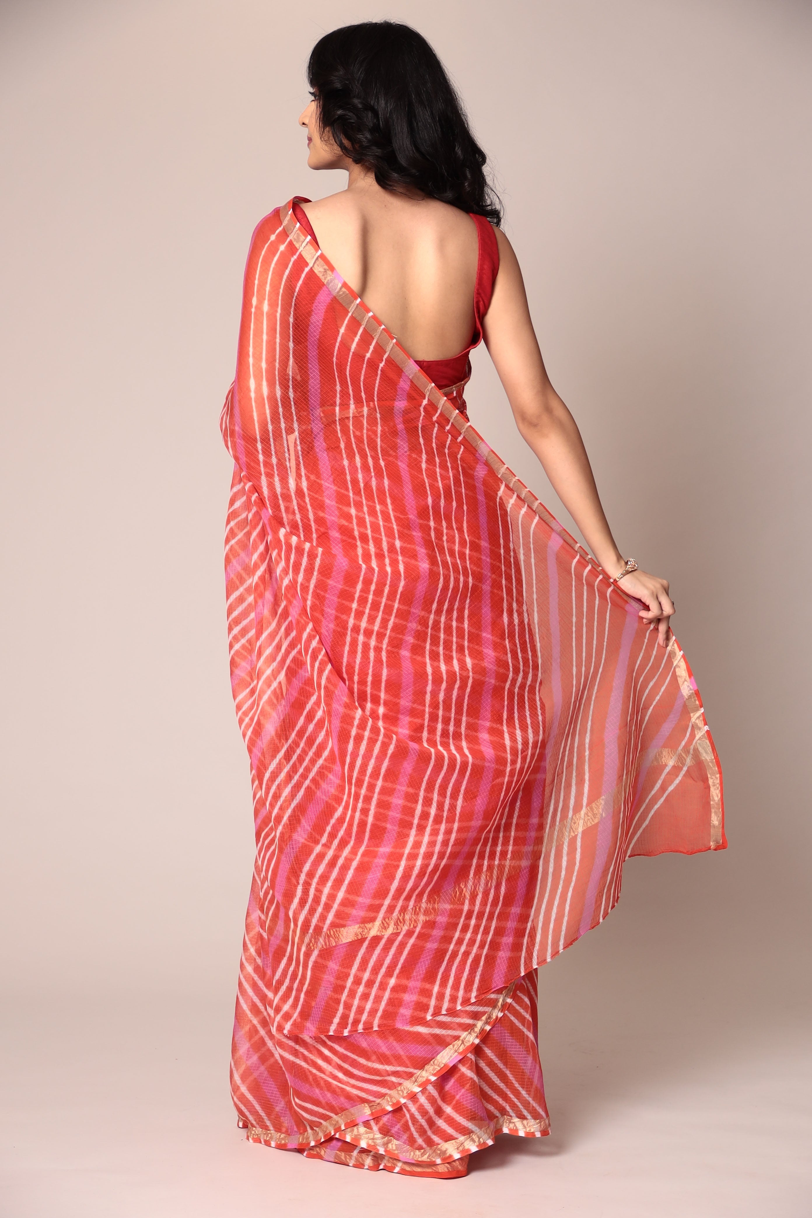 Kota Doria Cotton Leheriya Saree