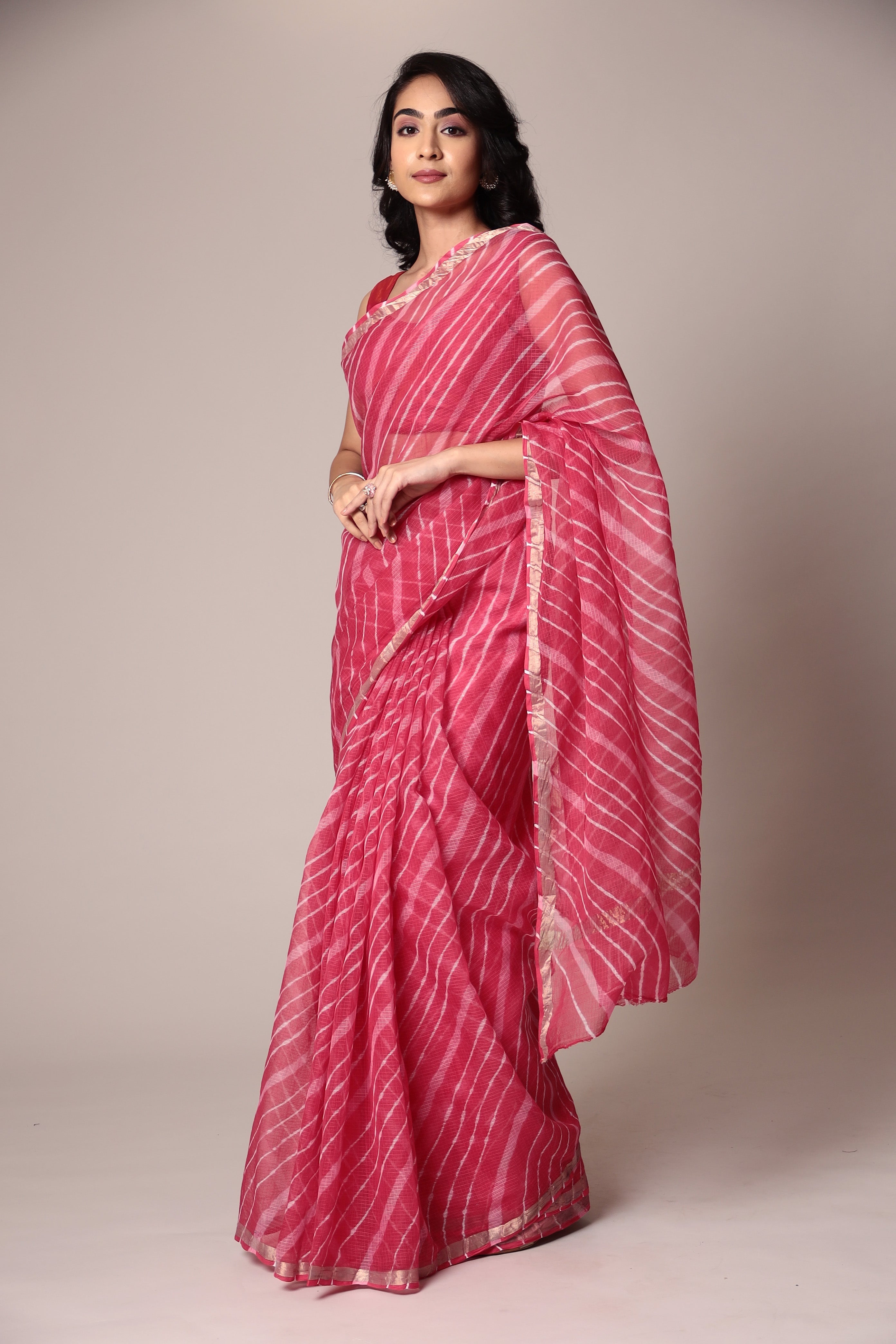 Kota Doria Cotton Leheriya Saree