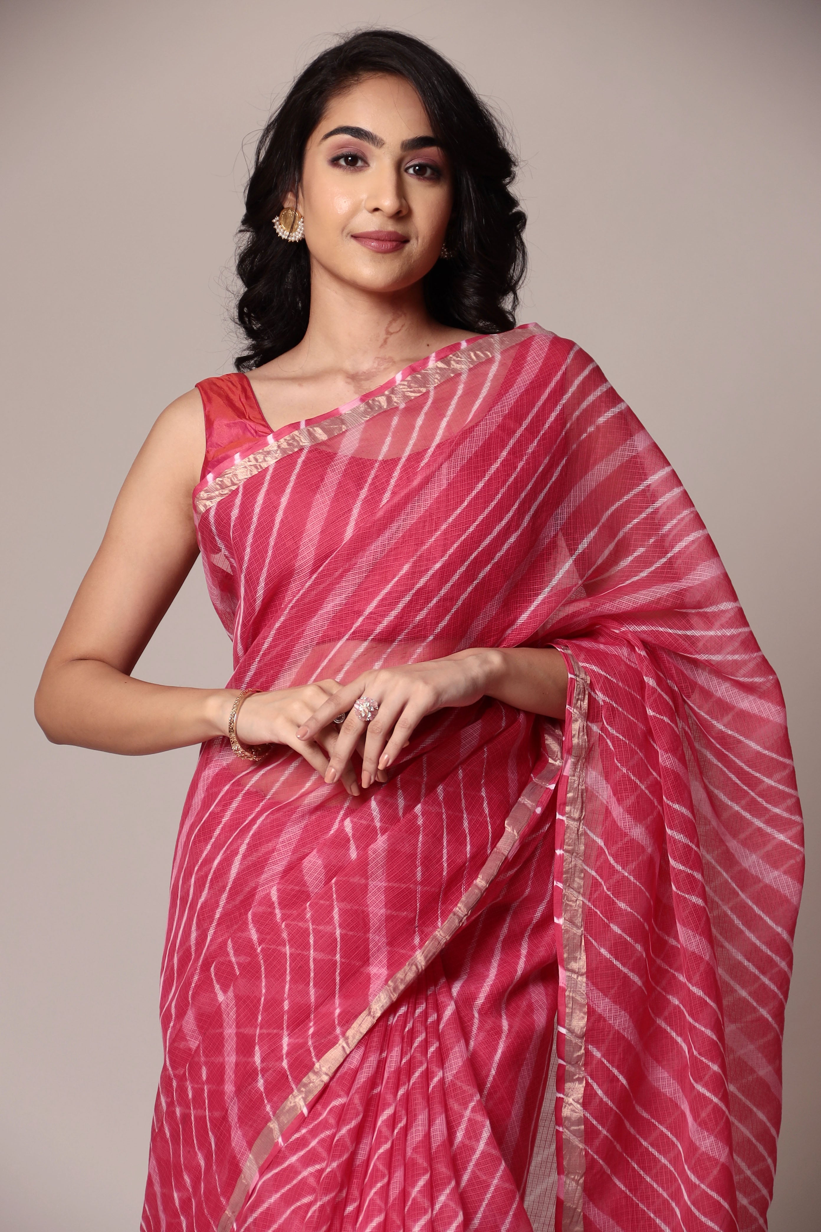 Kota Doria Cotton Leheriya Saree