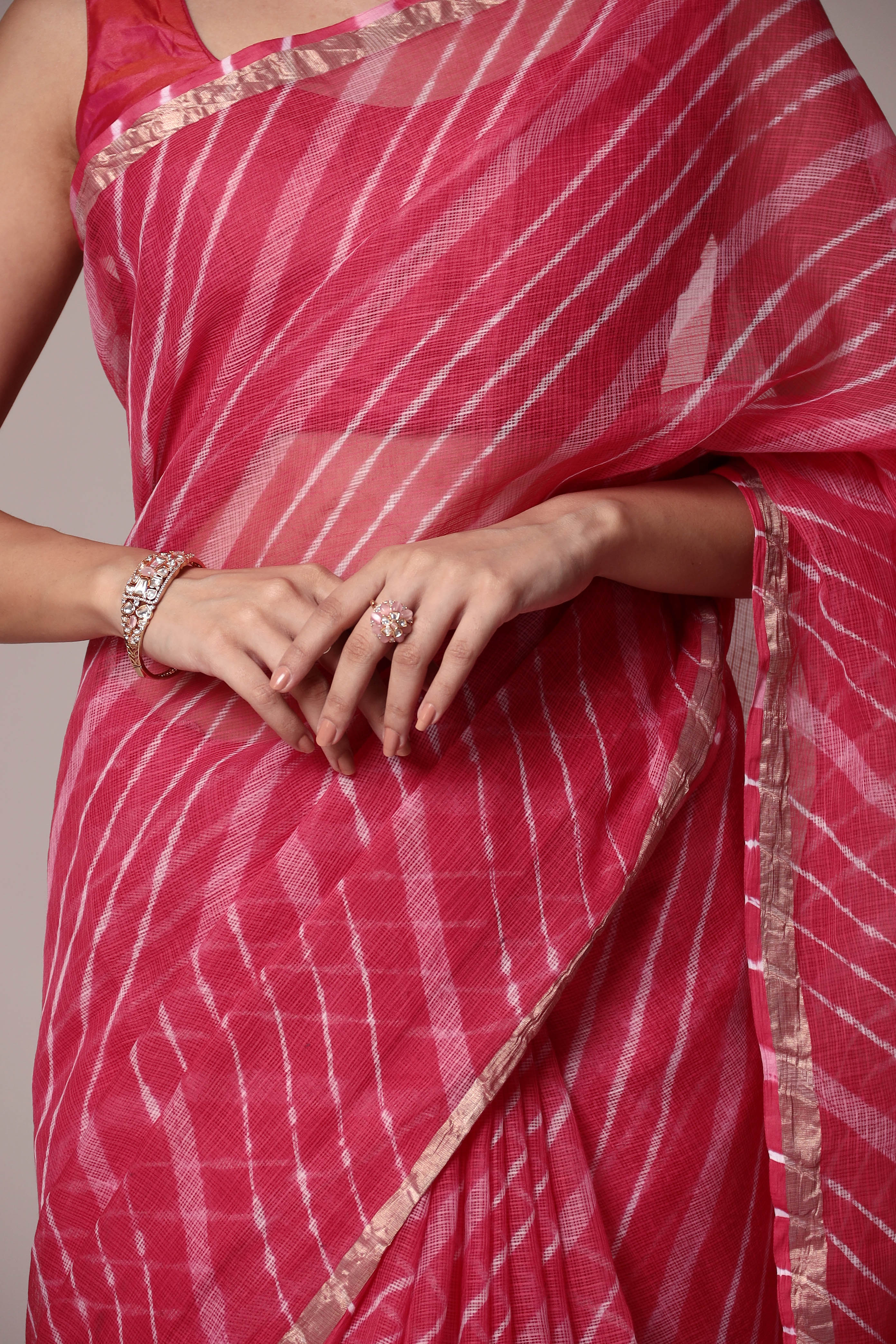 Kota Doria Cotton Leheriya Saree