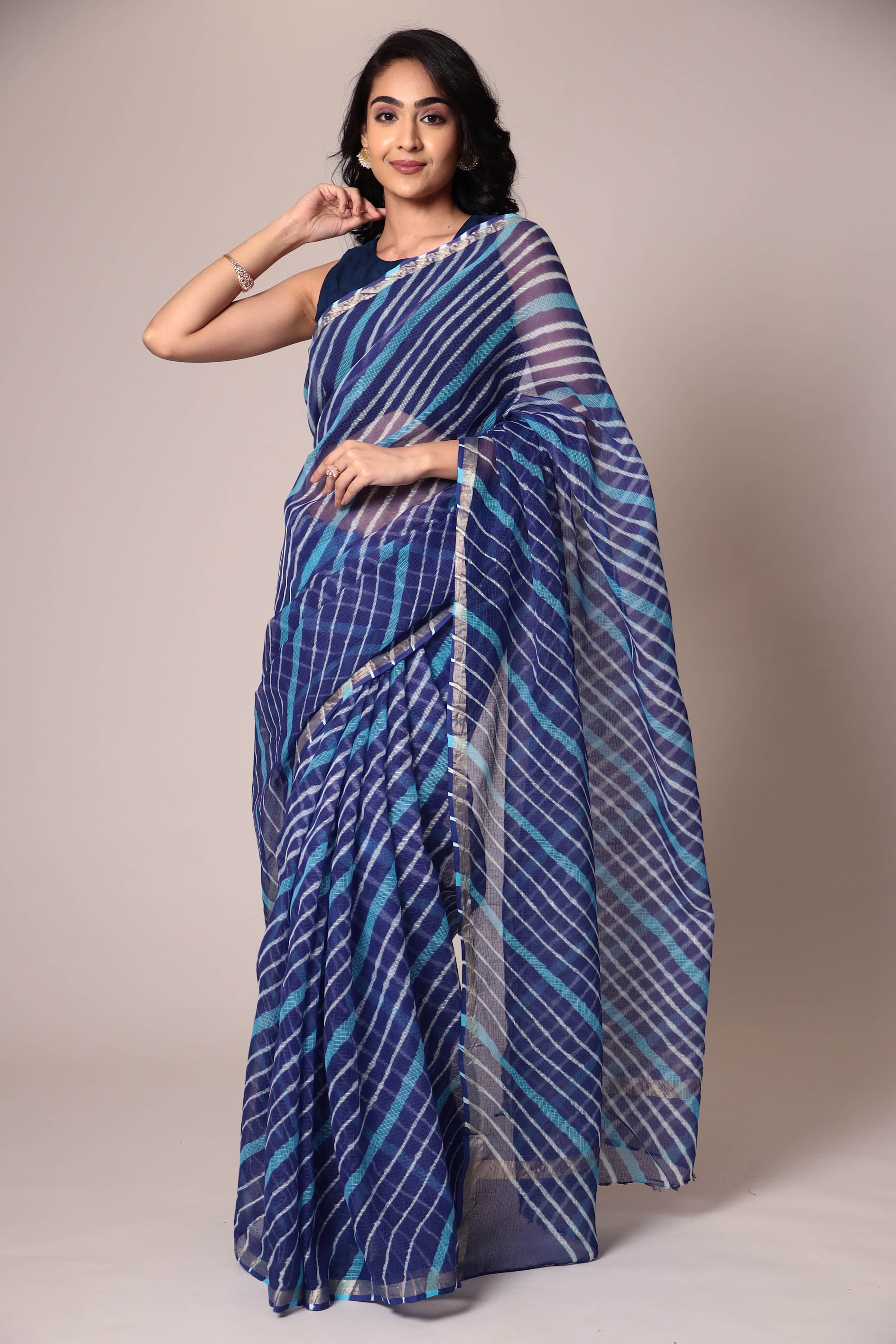 Kota Doria Cotton Leheriya Saree