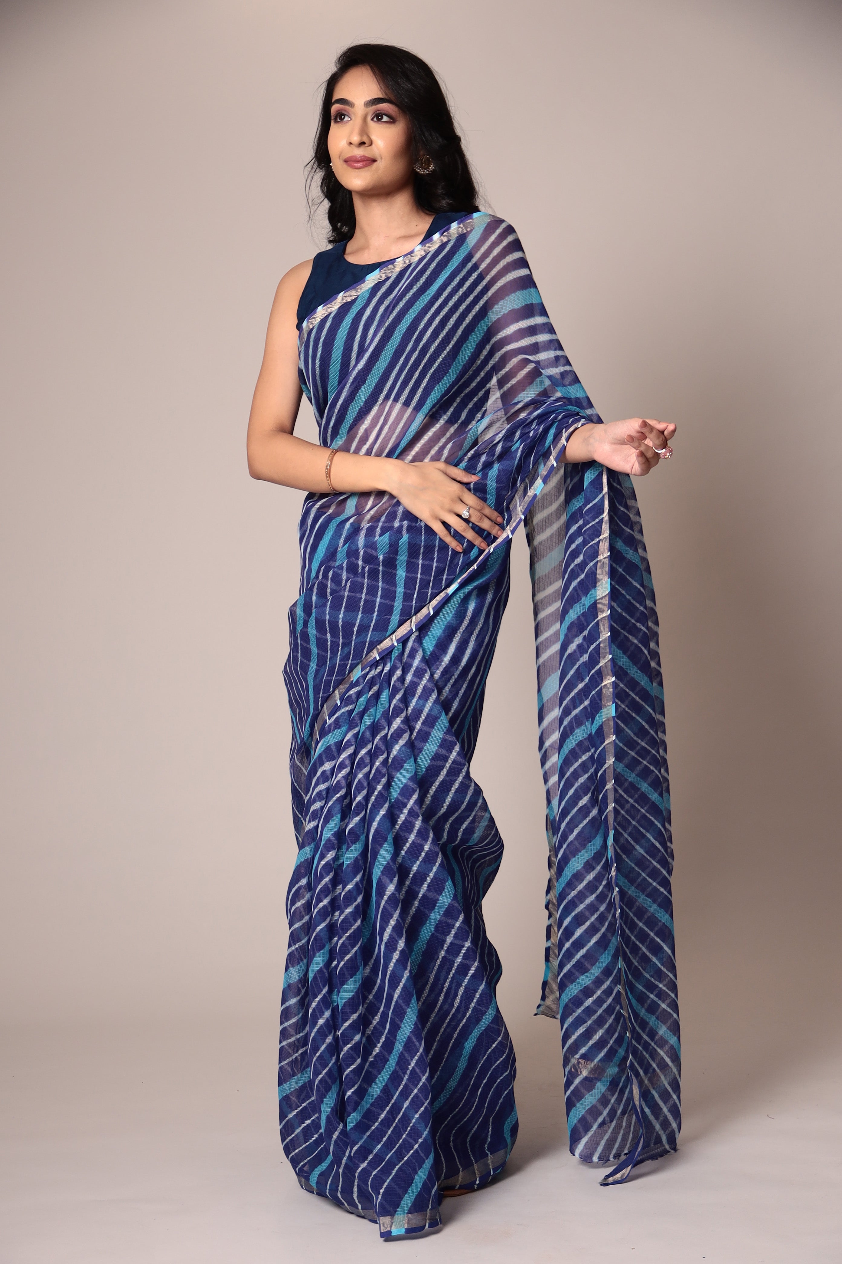 Kota Doria Cotton Leheriya Saree