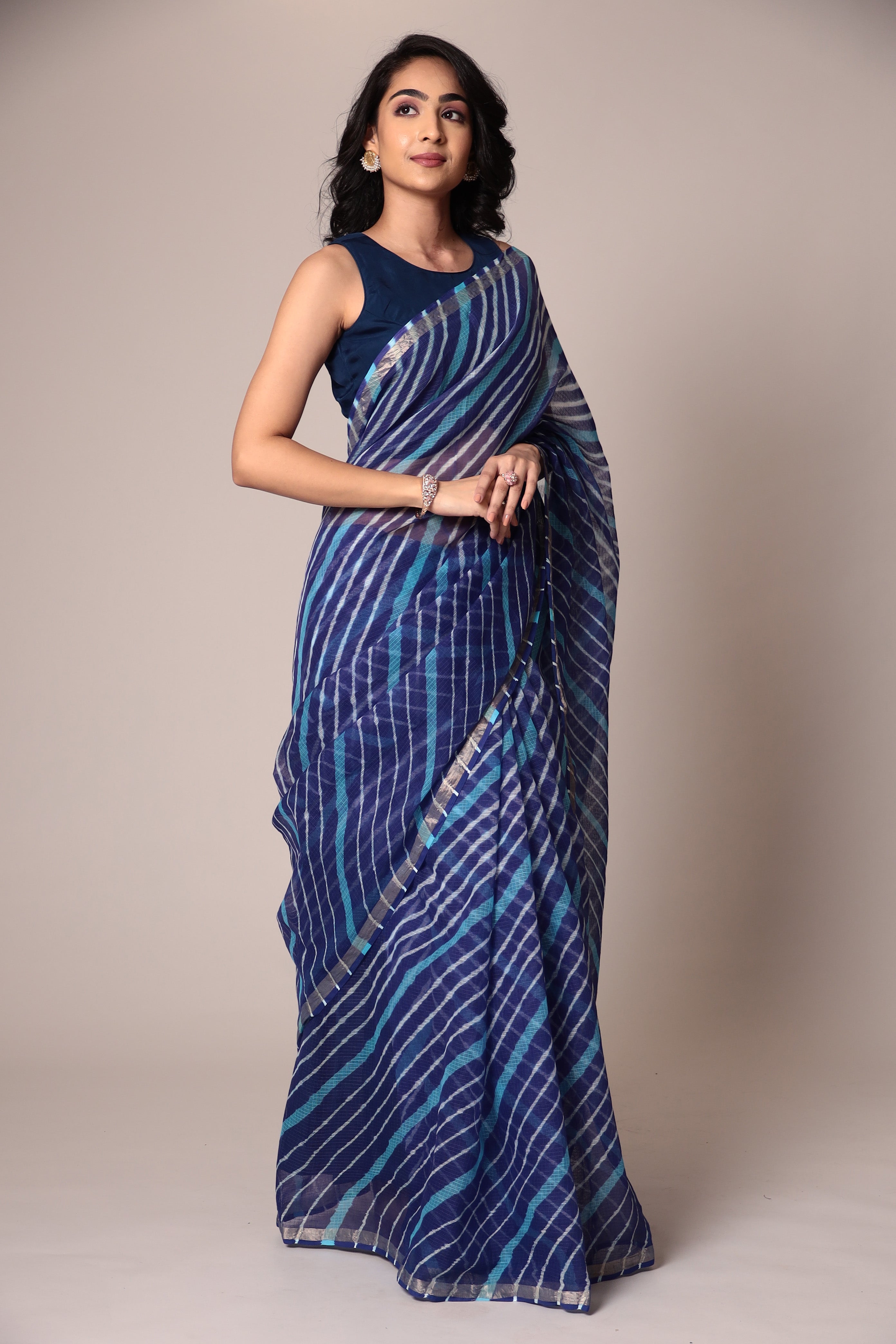 Kota Doria Cotton Leheriya Saree