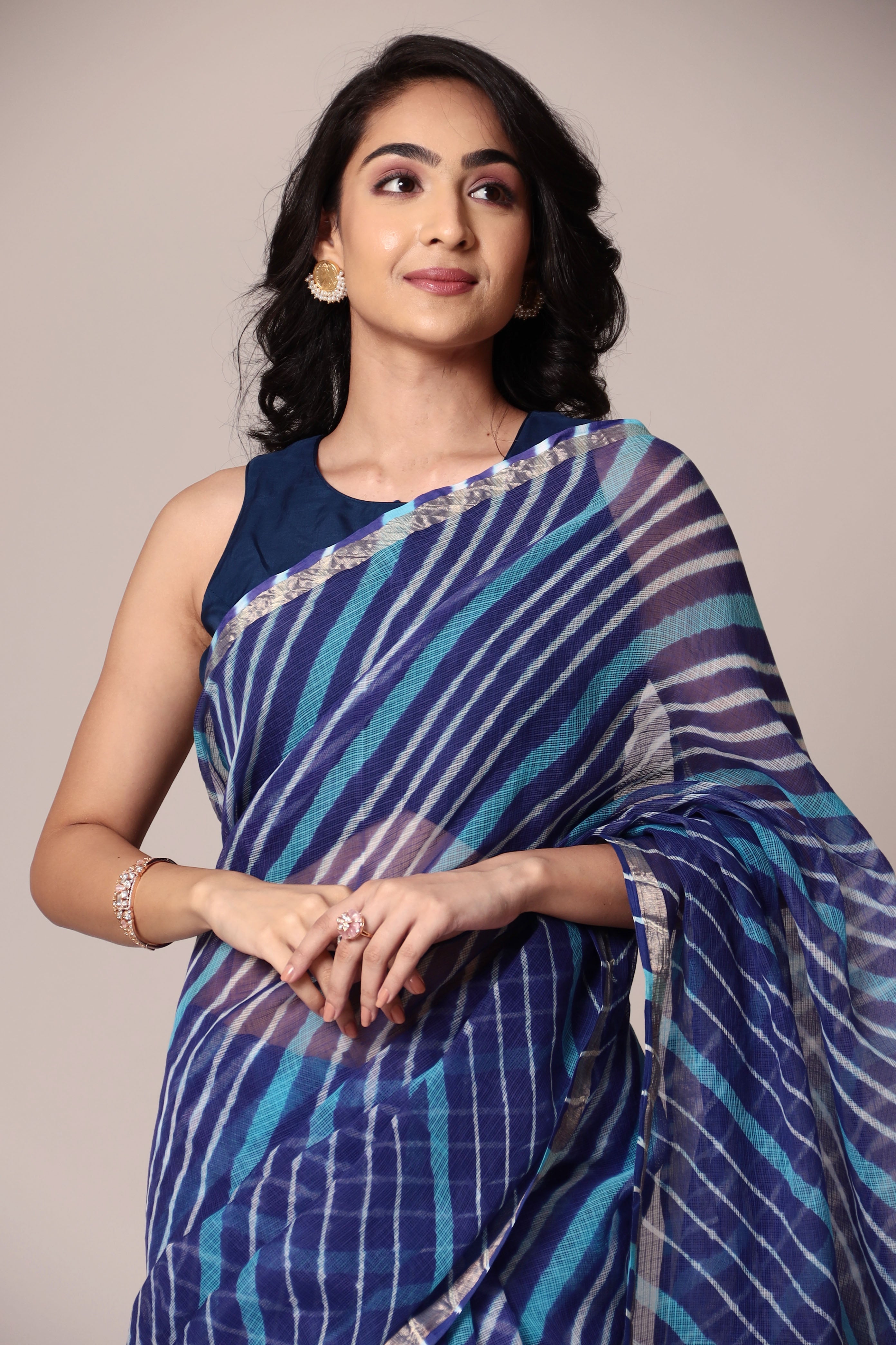 Kota Doria Cotton Leheriya Saree