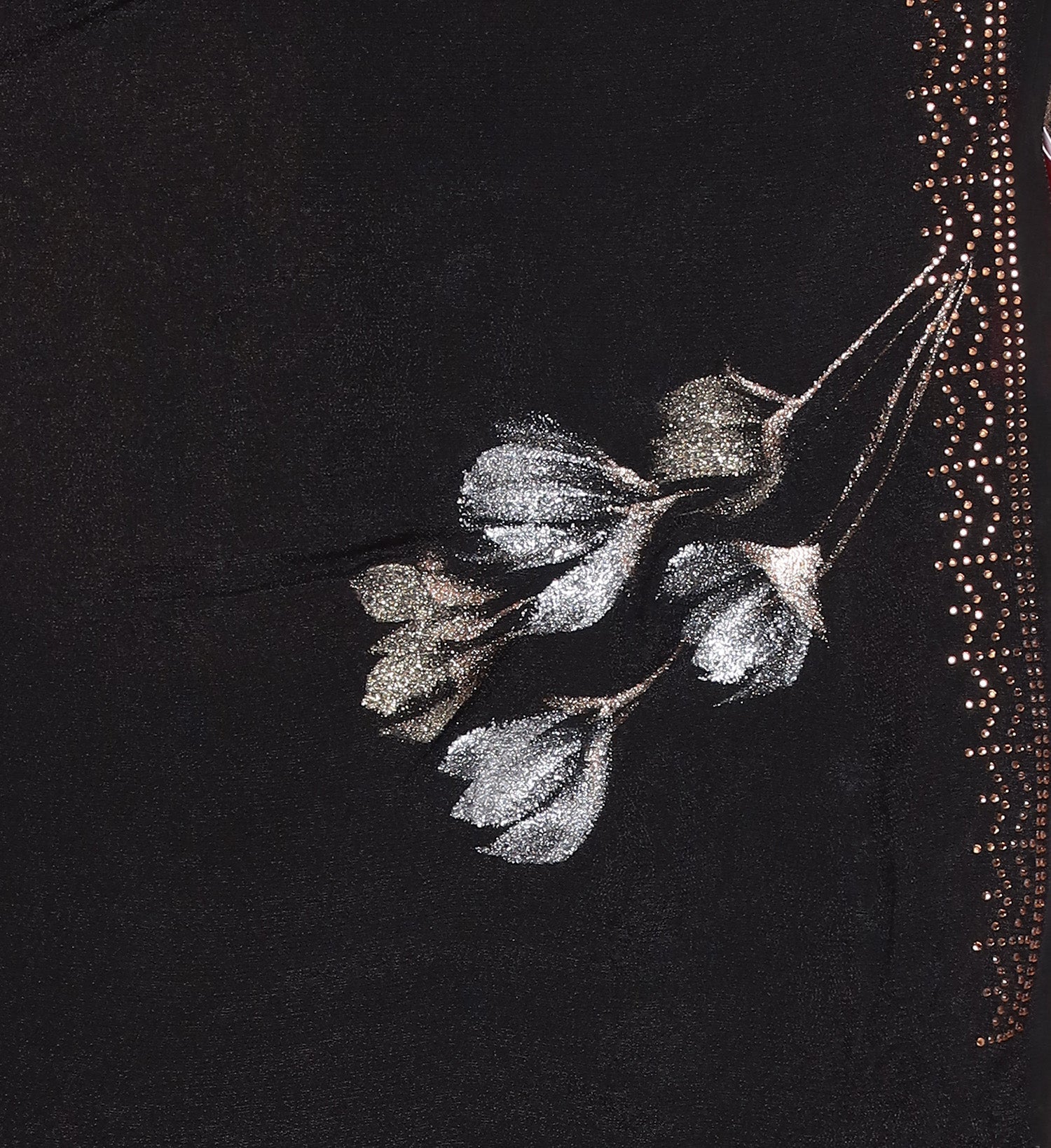 Foil print Chinon  Saree with Swarovski work