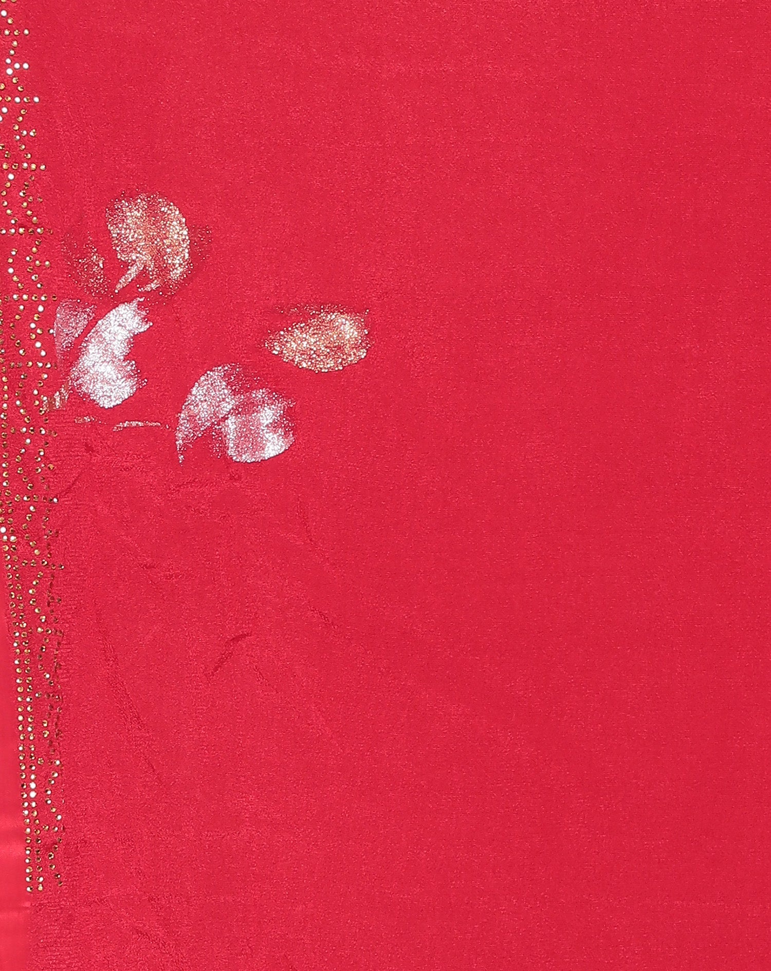 Foil print Chinon  Saree with Swarovski work