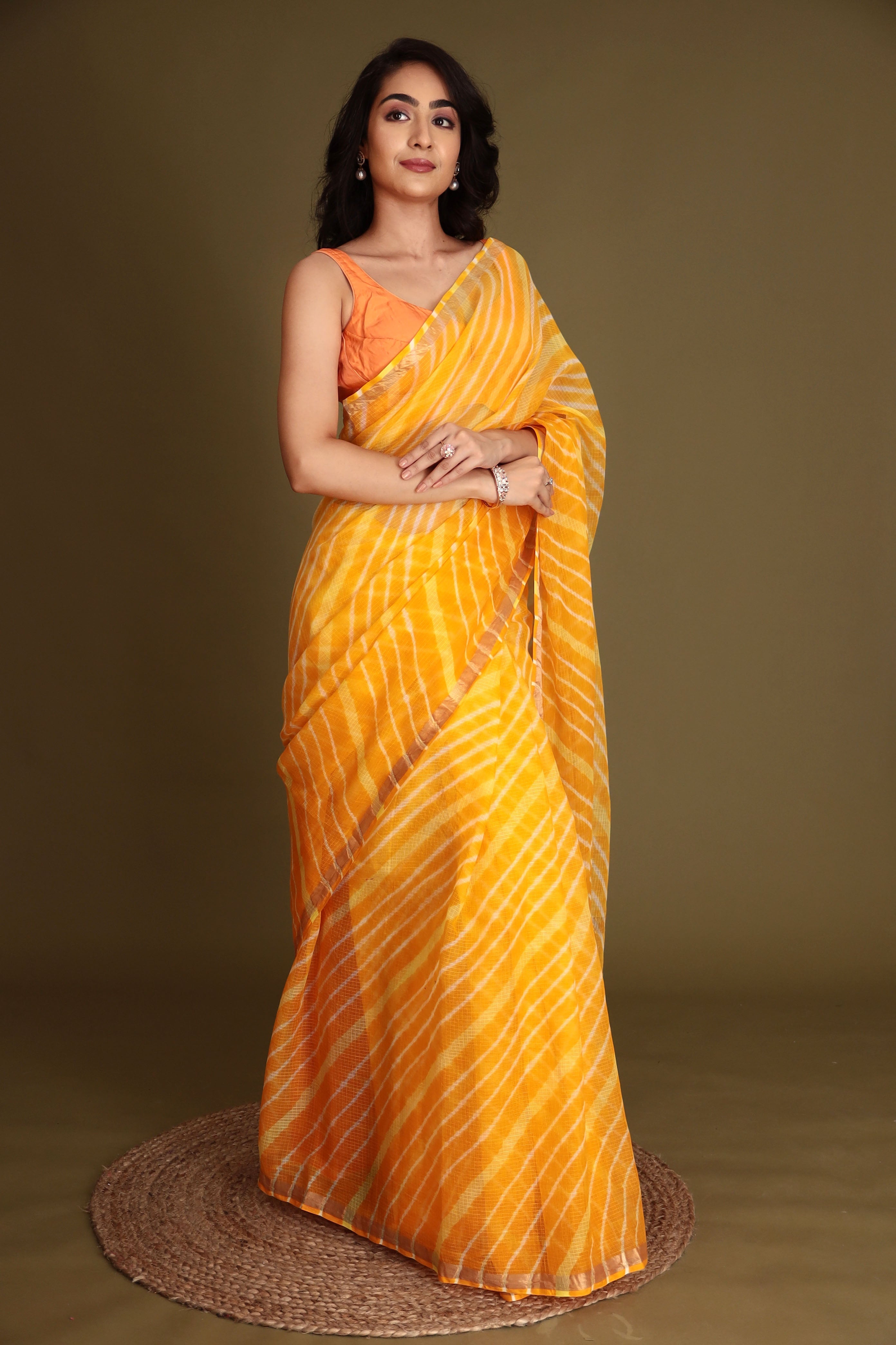 Kota Doria Cotton Leheriya Saree