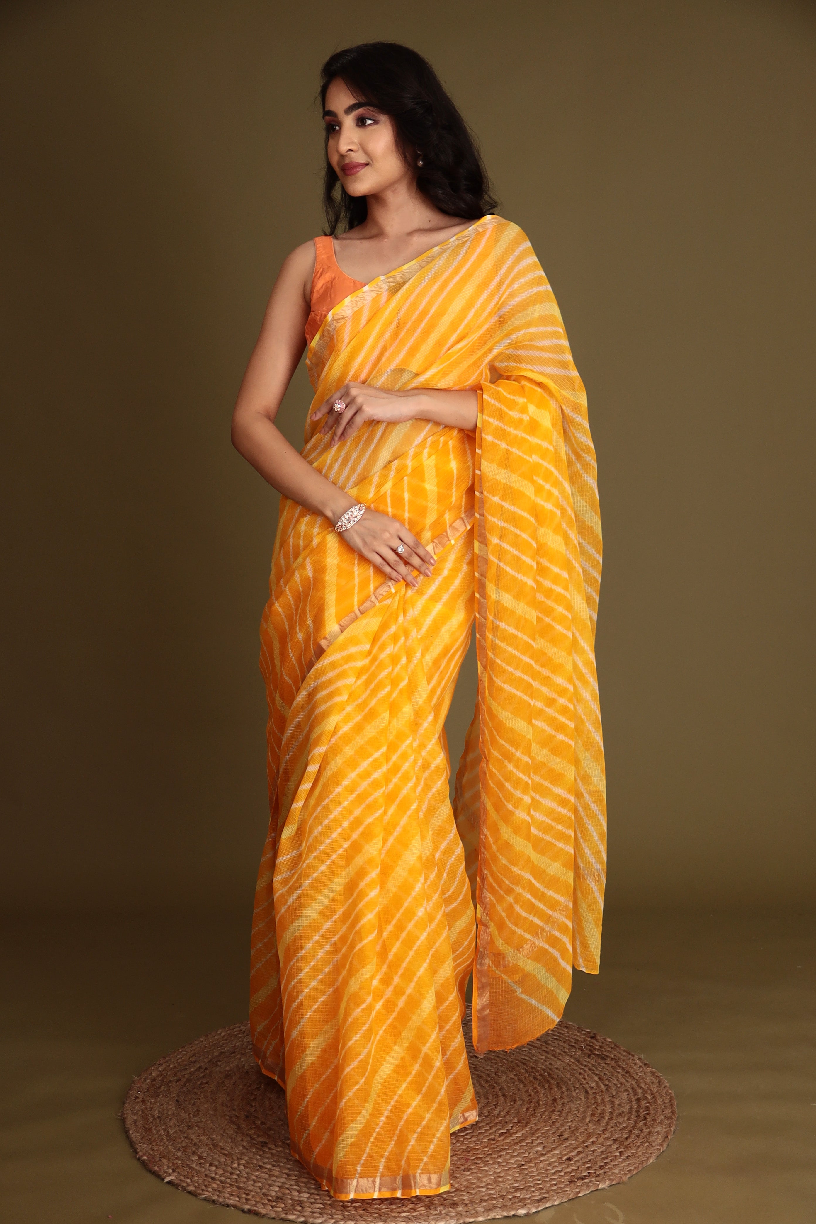 Kota Doria Cotton Leheriya Saree