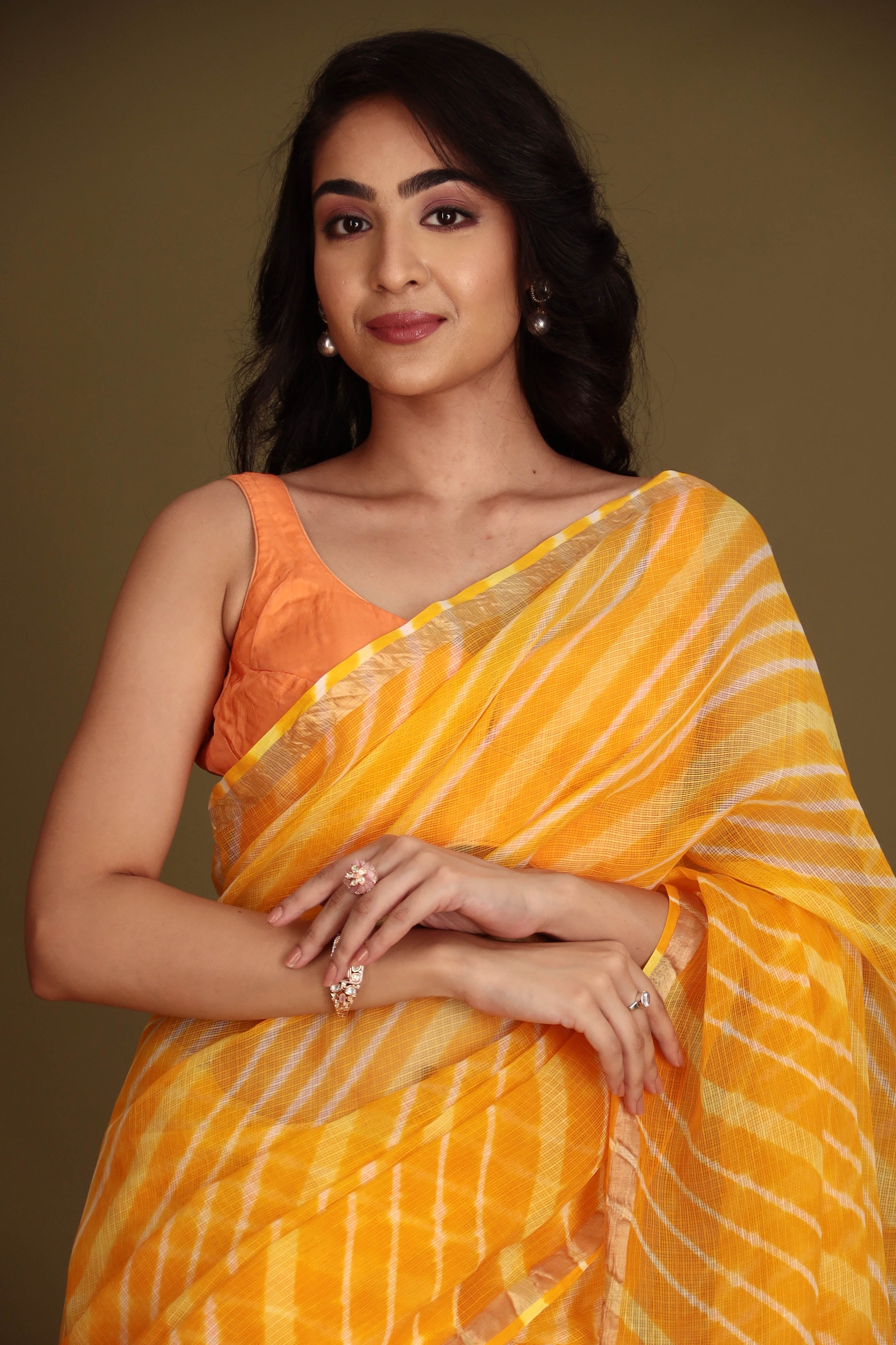 Kota Doria Cotton Leheriya Saree