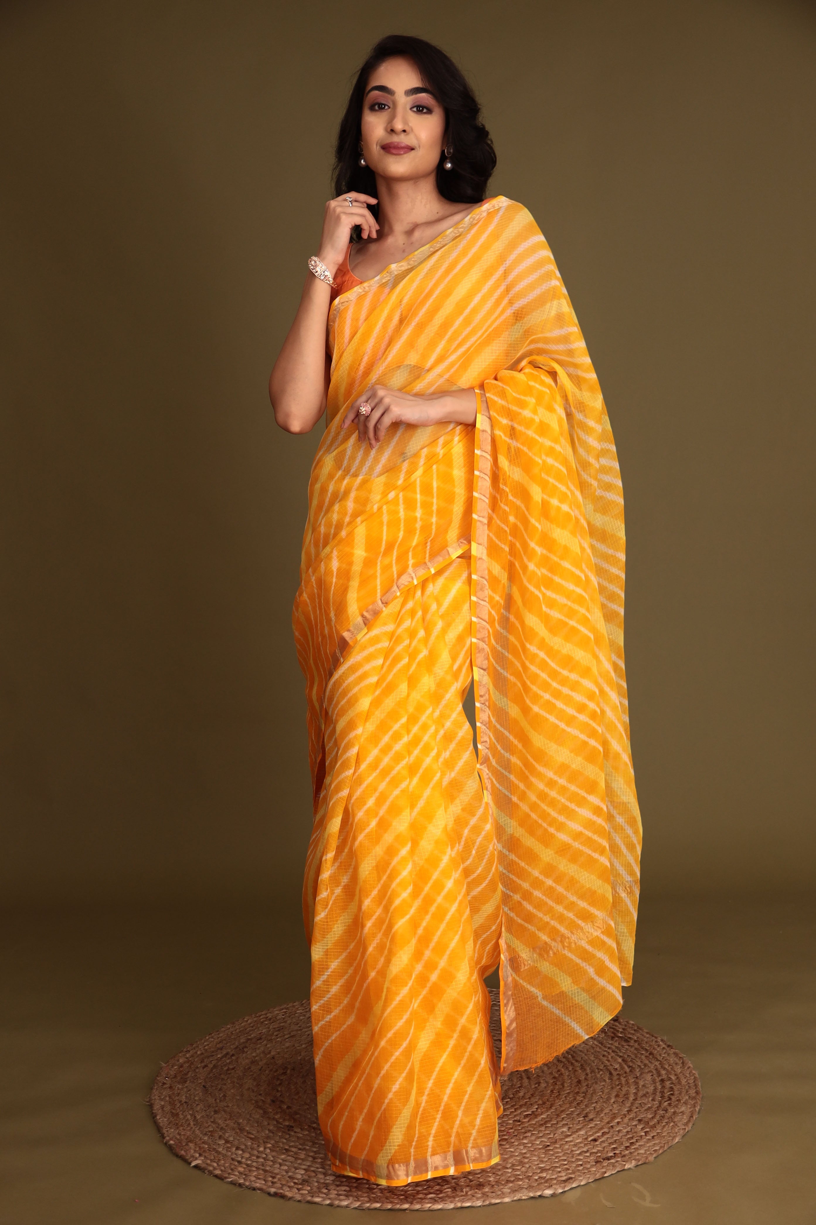 Kota Doria Cotton Leheriya Saree