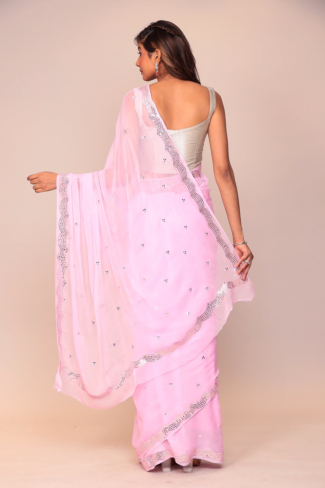 Georgette Casual Saree with Foil work.
