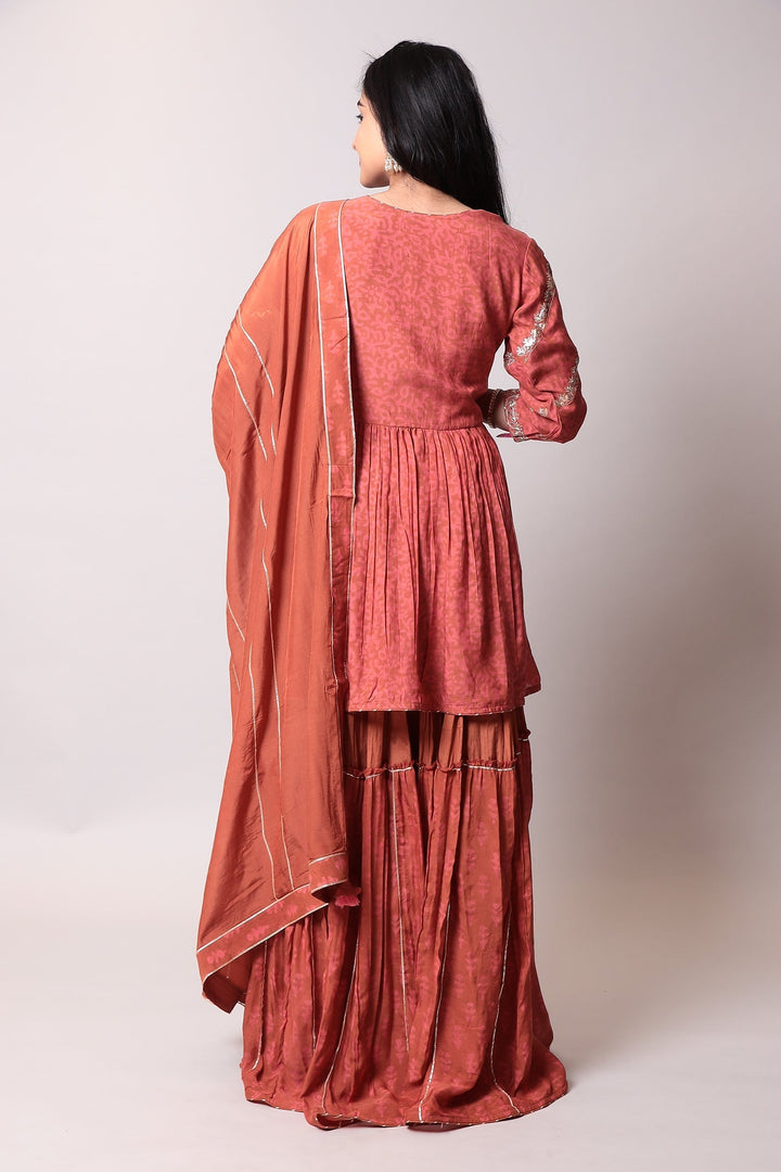 Printed Cotton Suit with Gota Patti work.