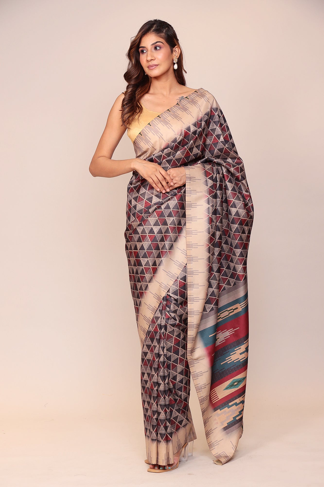 Digital Print Silk blend Saree