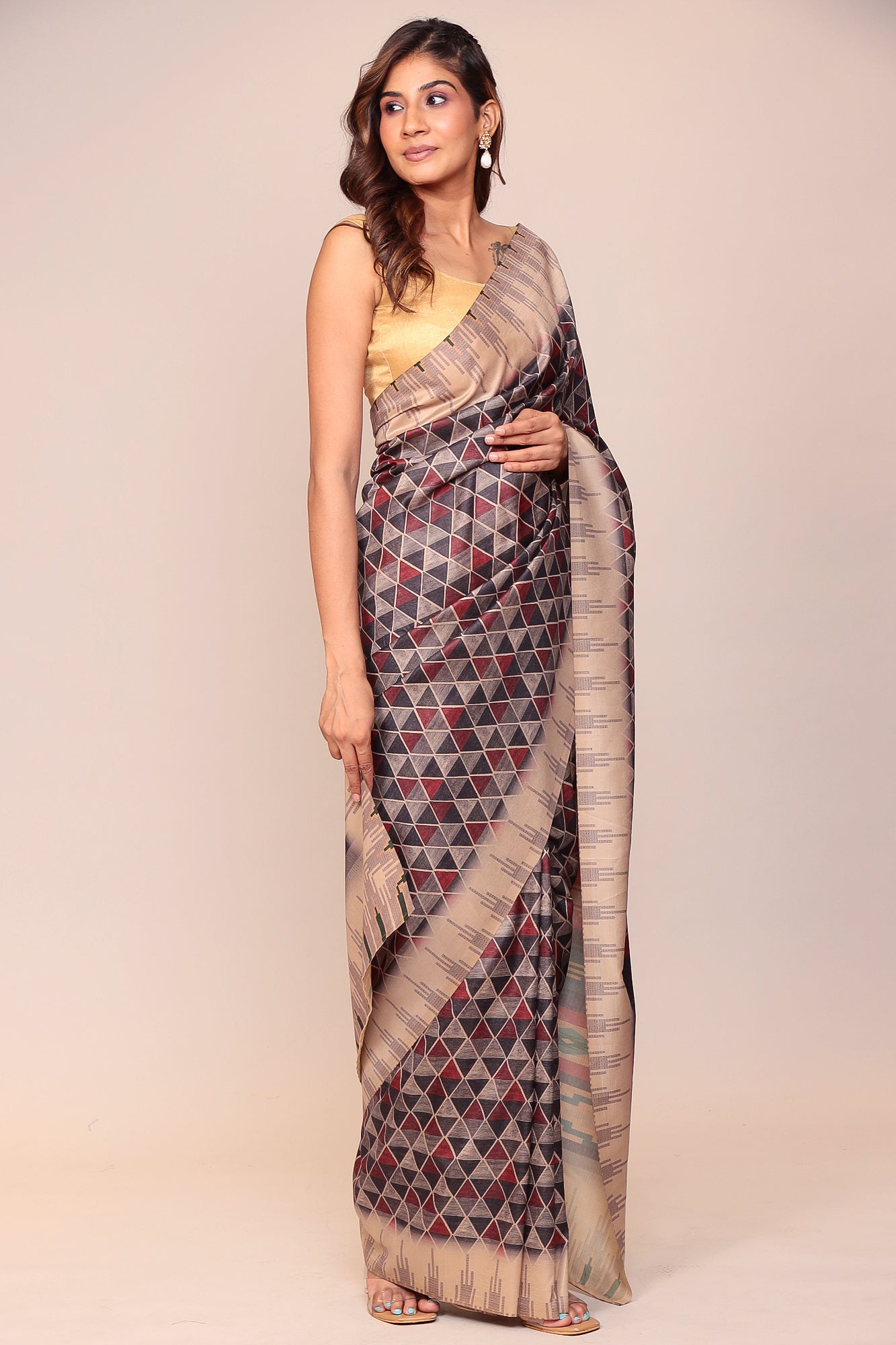Digital Print Silk blend Saree