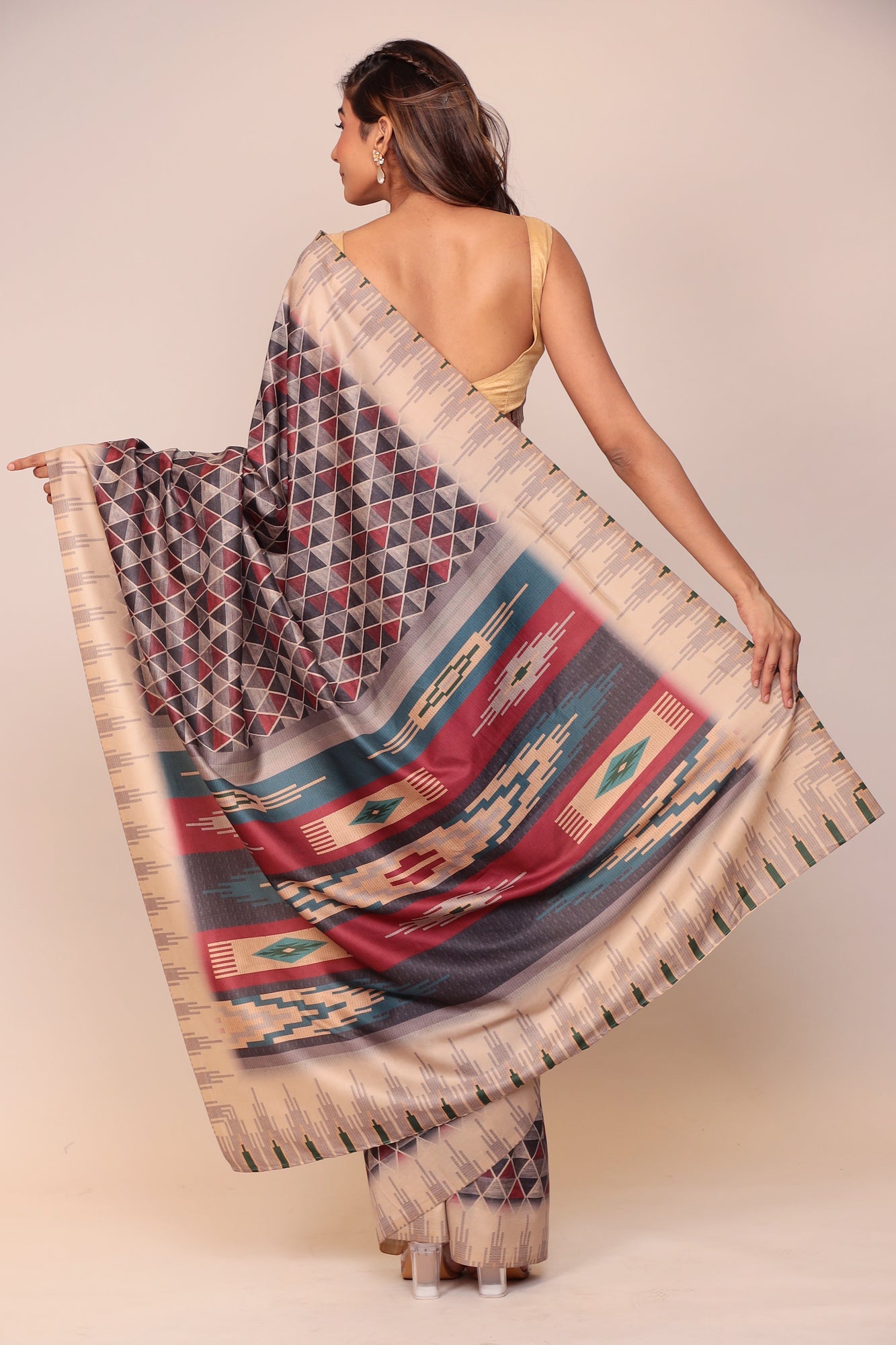 Digital Print Silk blend Saree