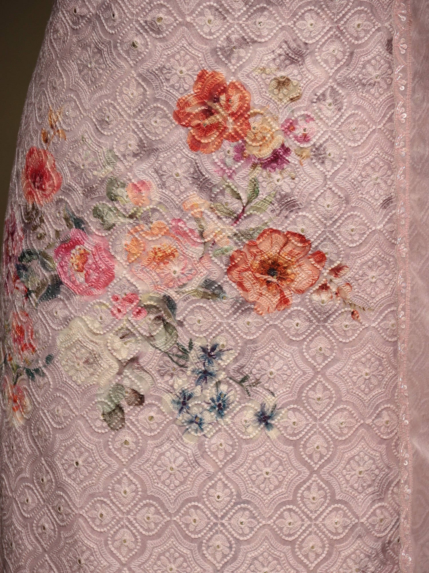 Embroidered Printed Georgette Unstitched Suit