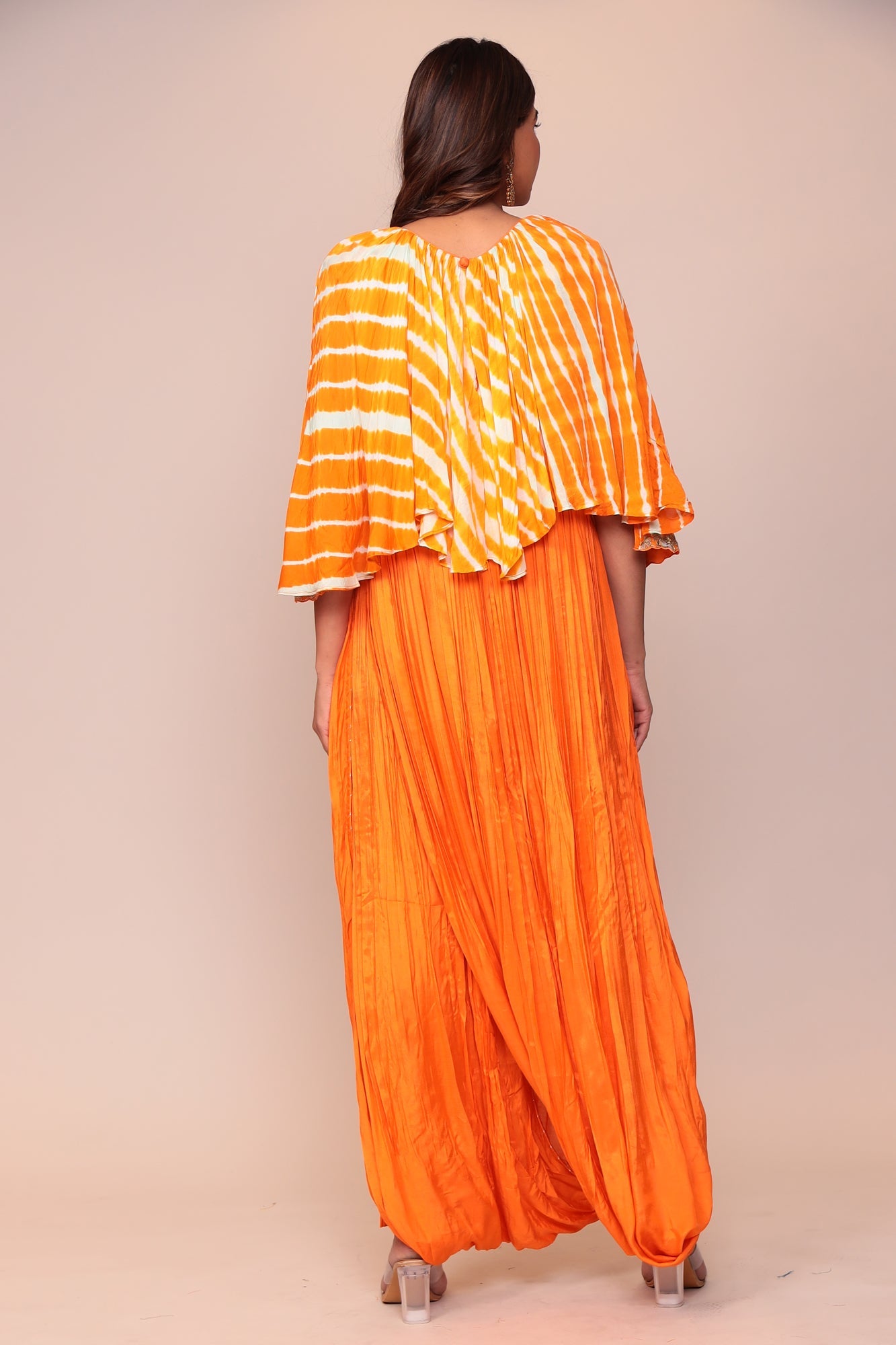 Leheriya Cotton Silk Jump Suit with Gota Patti and Thread Work