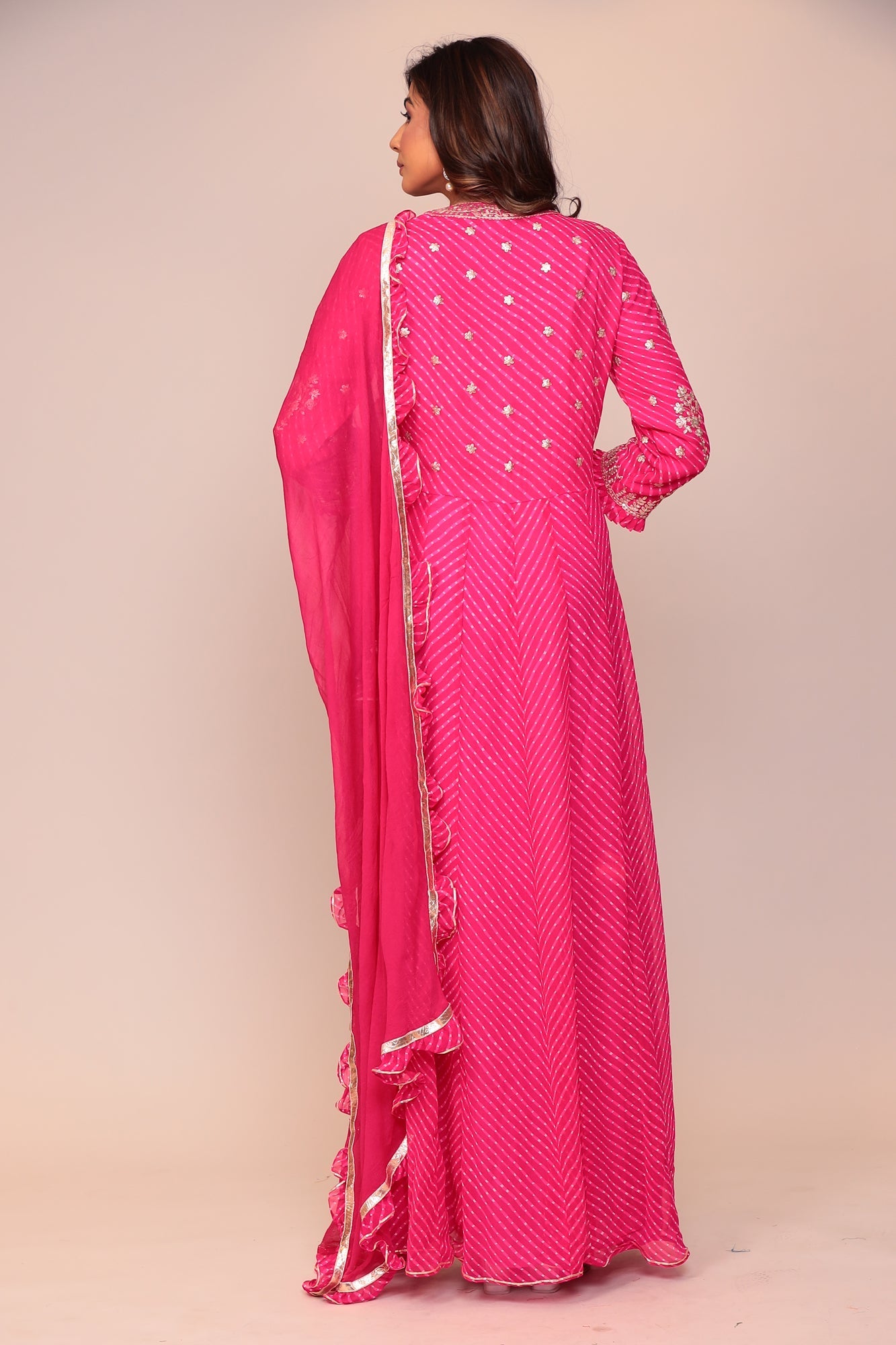 Mothra Georgette Floor Length Suit with Pittan work.