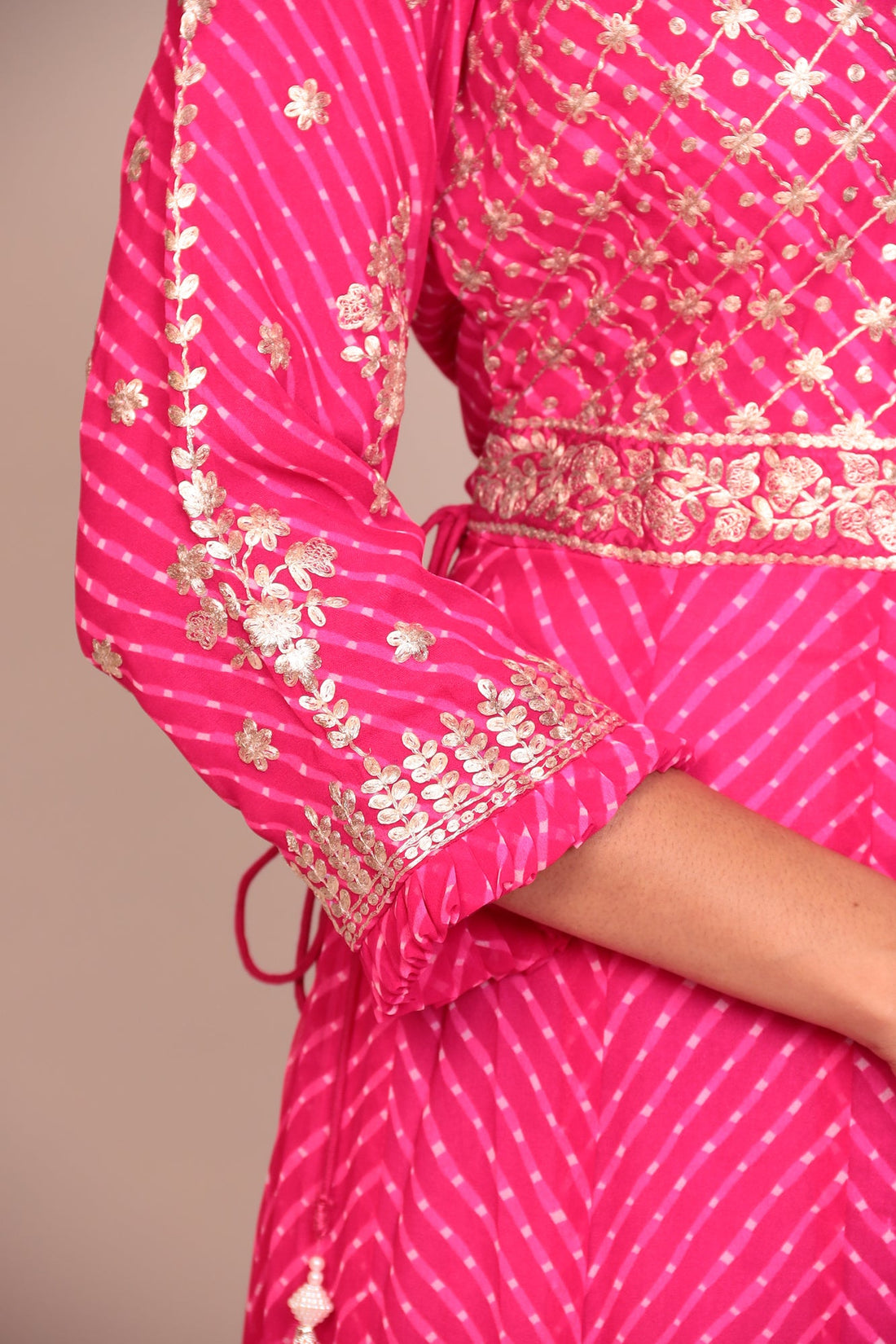 Mothra Georgette Floor Length Suit with Pittan work.