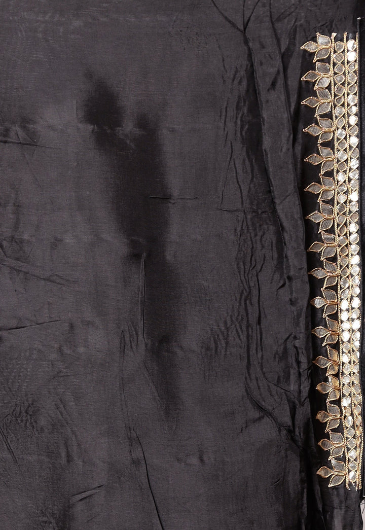 Leheriya Silk Saree with Gota Patti work.