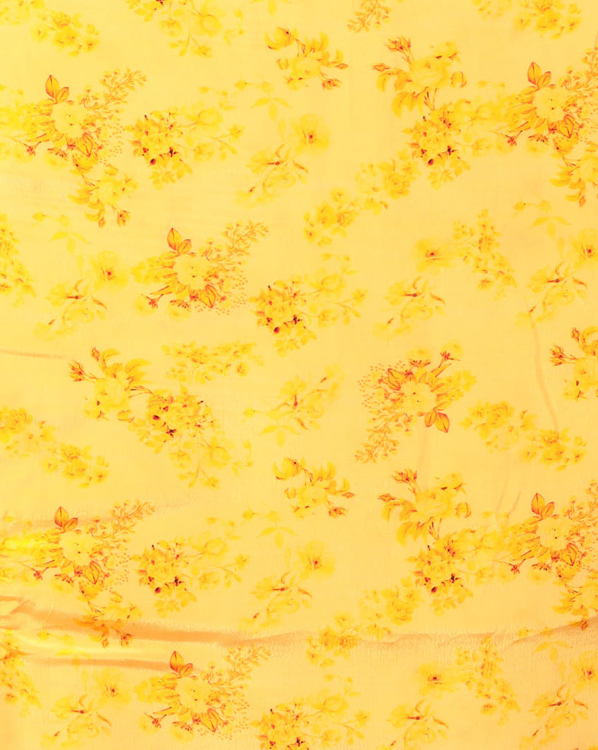 Digital Floral Printed Chiffon Saree