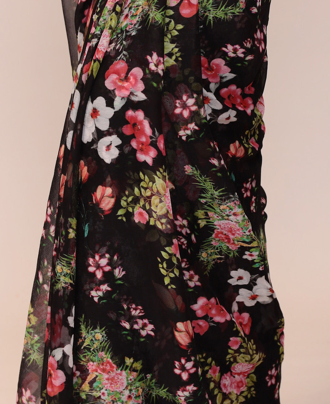 Digital Floral Printed Chiffon Saree