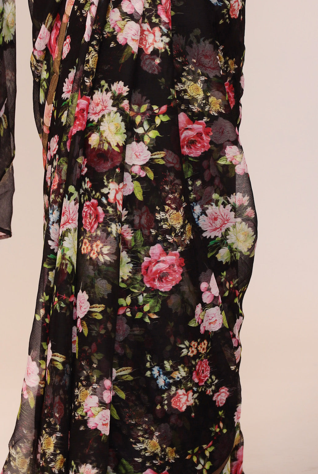 Digital Floral Printed Chiffon Saree