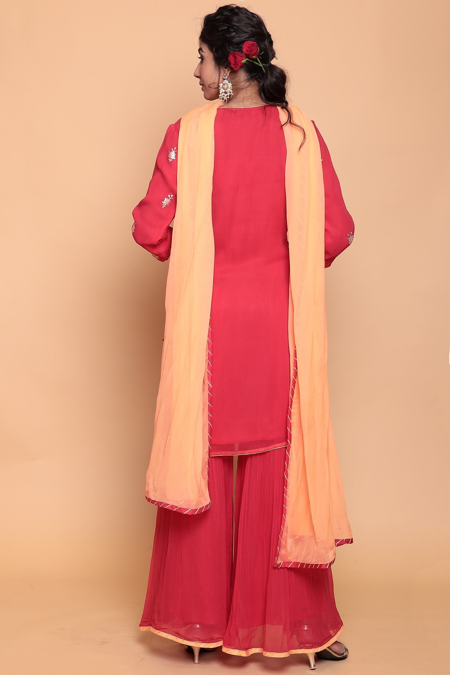 Georgette Suit with Pittan work.