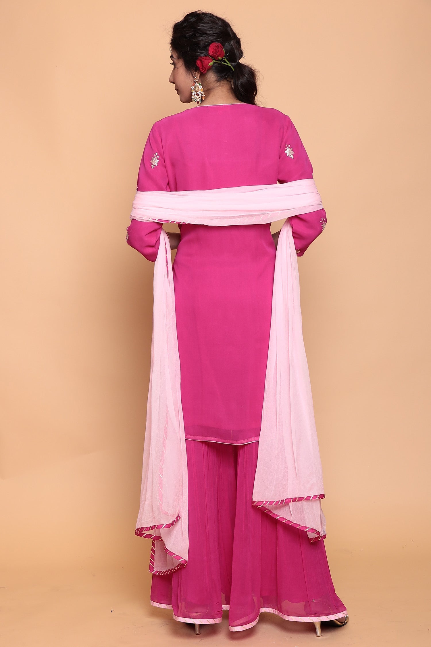 Georgette Suit with Pittan work.