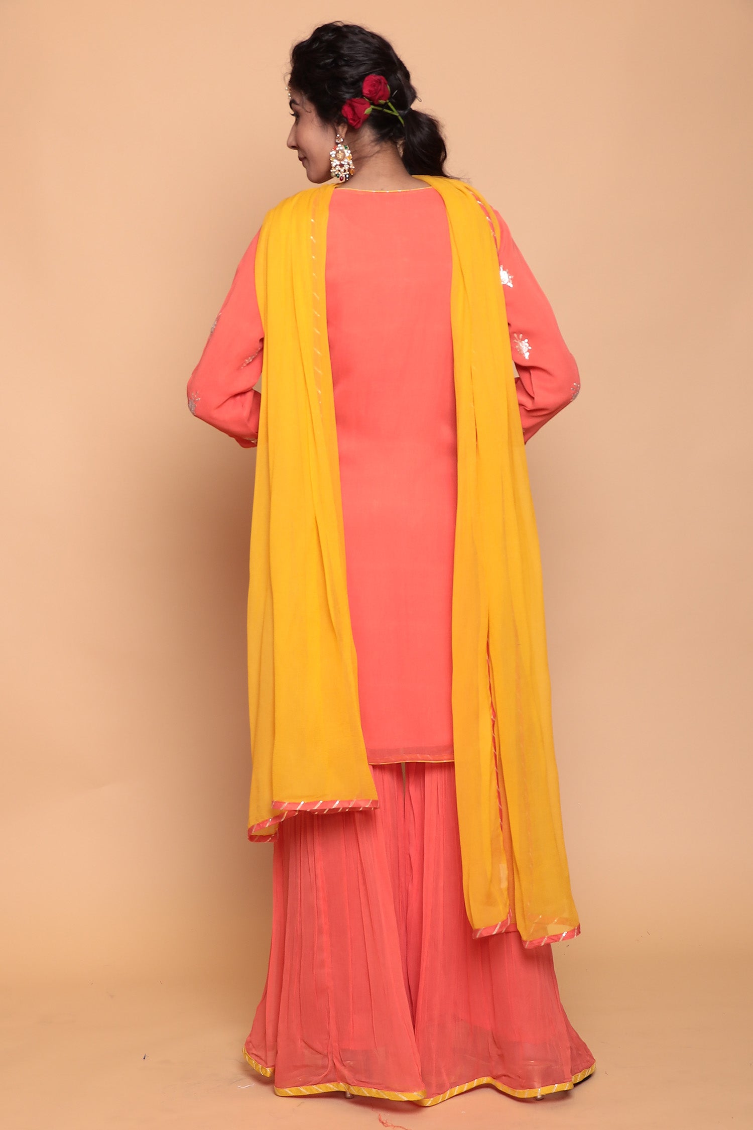 Georgette Suit with Pittan work.