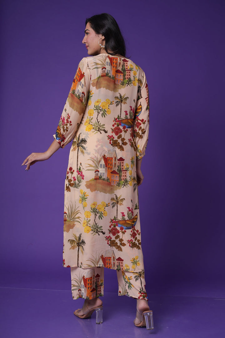 Printed Georgette Kurta Set with Stone work