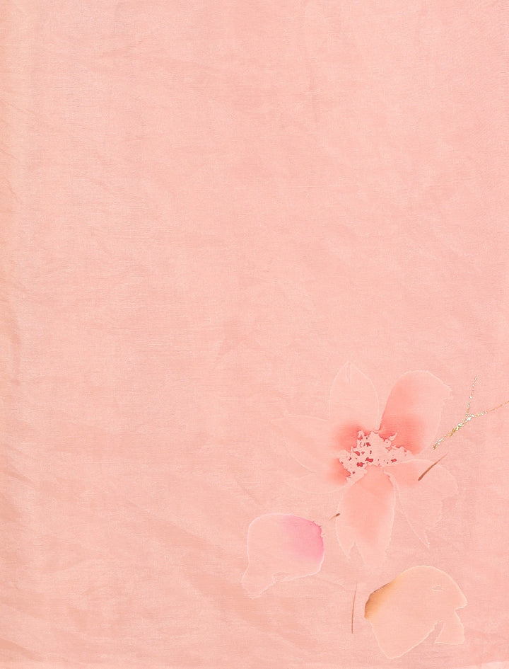 Hand painted Organza Saree