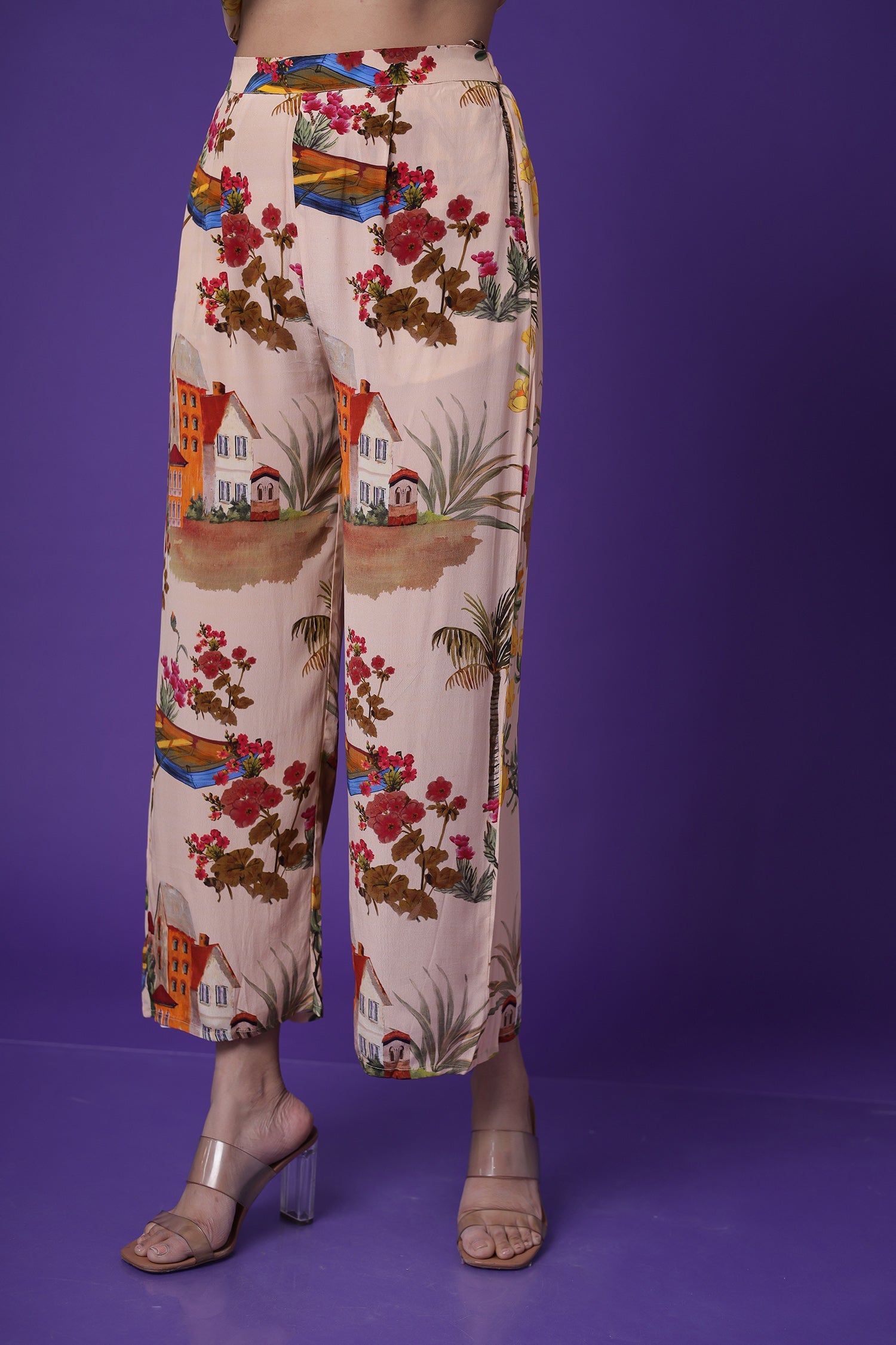 Printed Georgette Kurta Set with Stone work