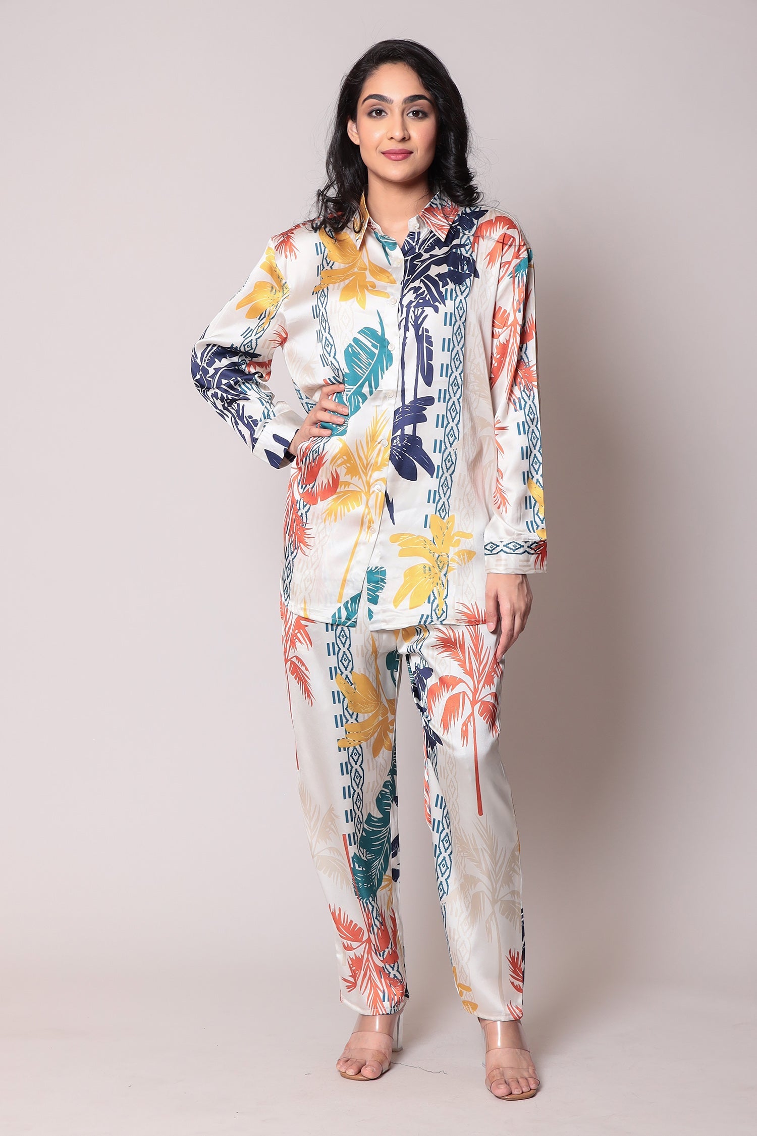 Printed Satin Co Ord Set