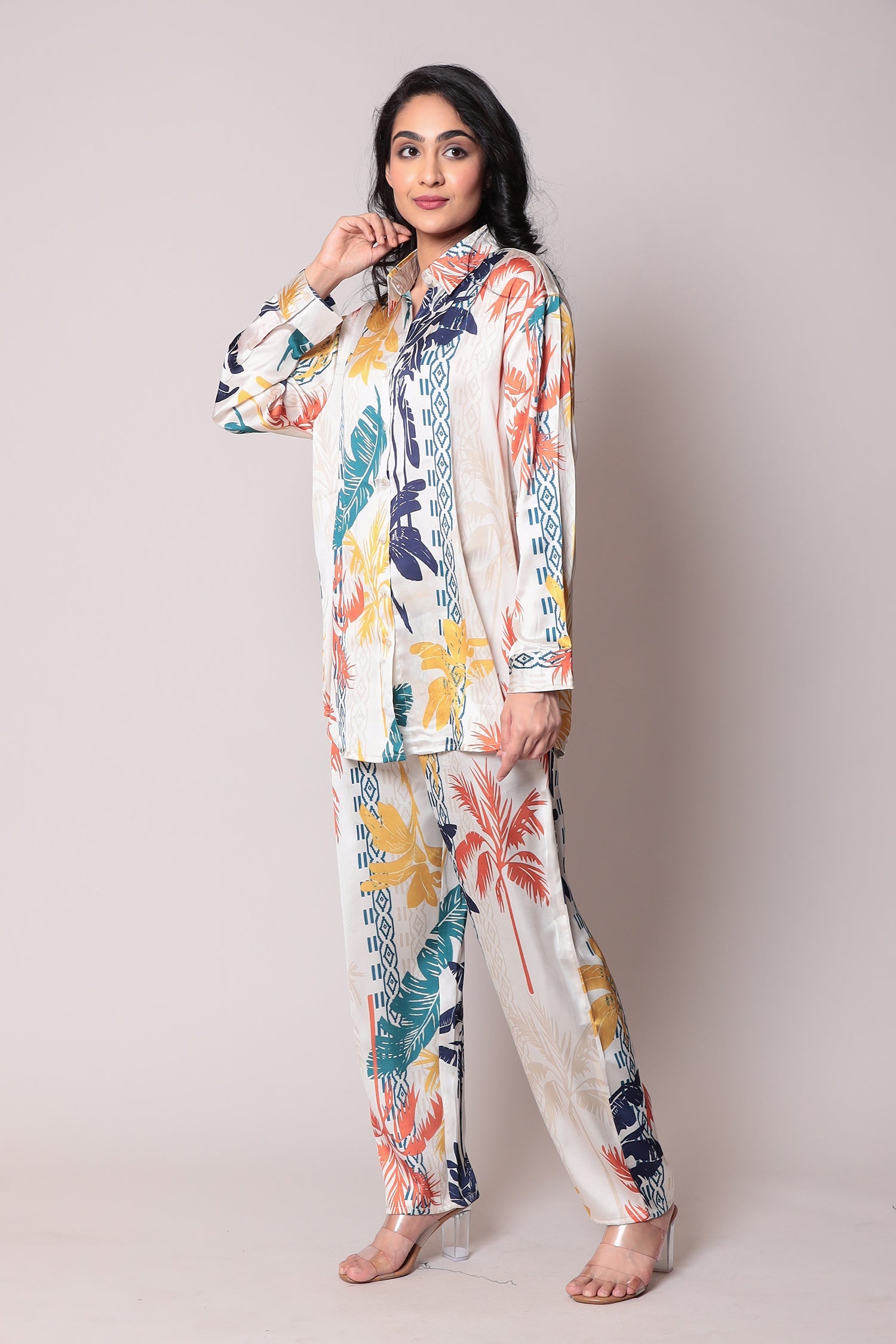 Printed Satin Co Ord Set