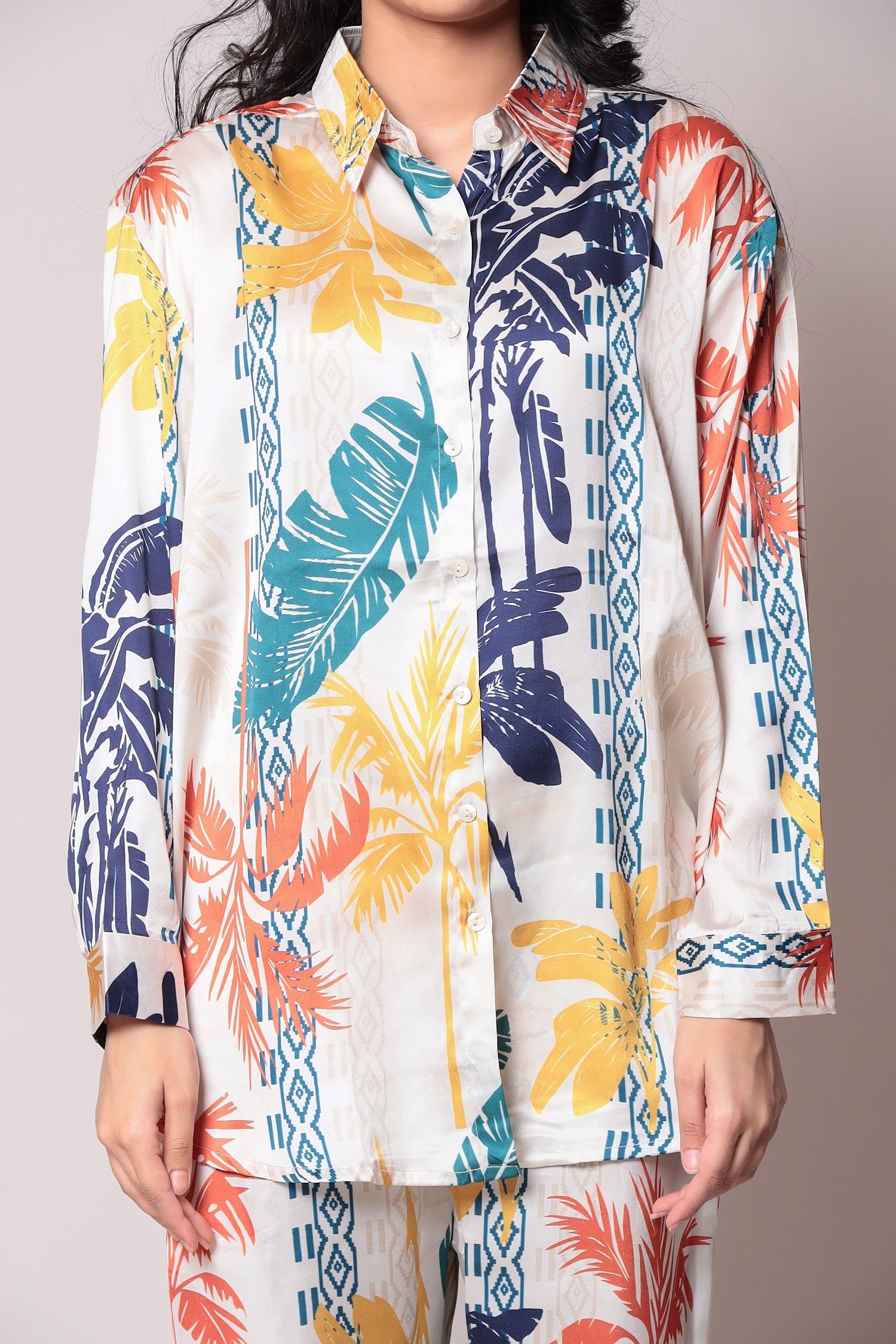 Printed Satin Co Ord Set