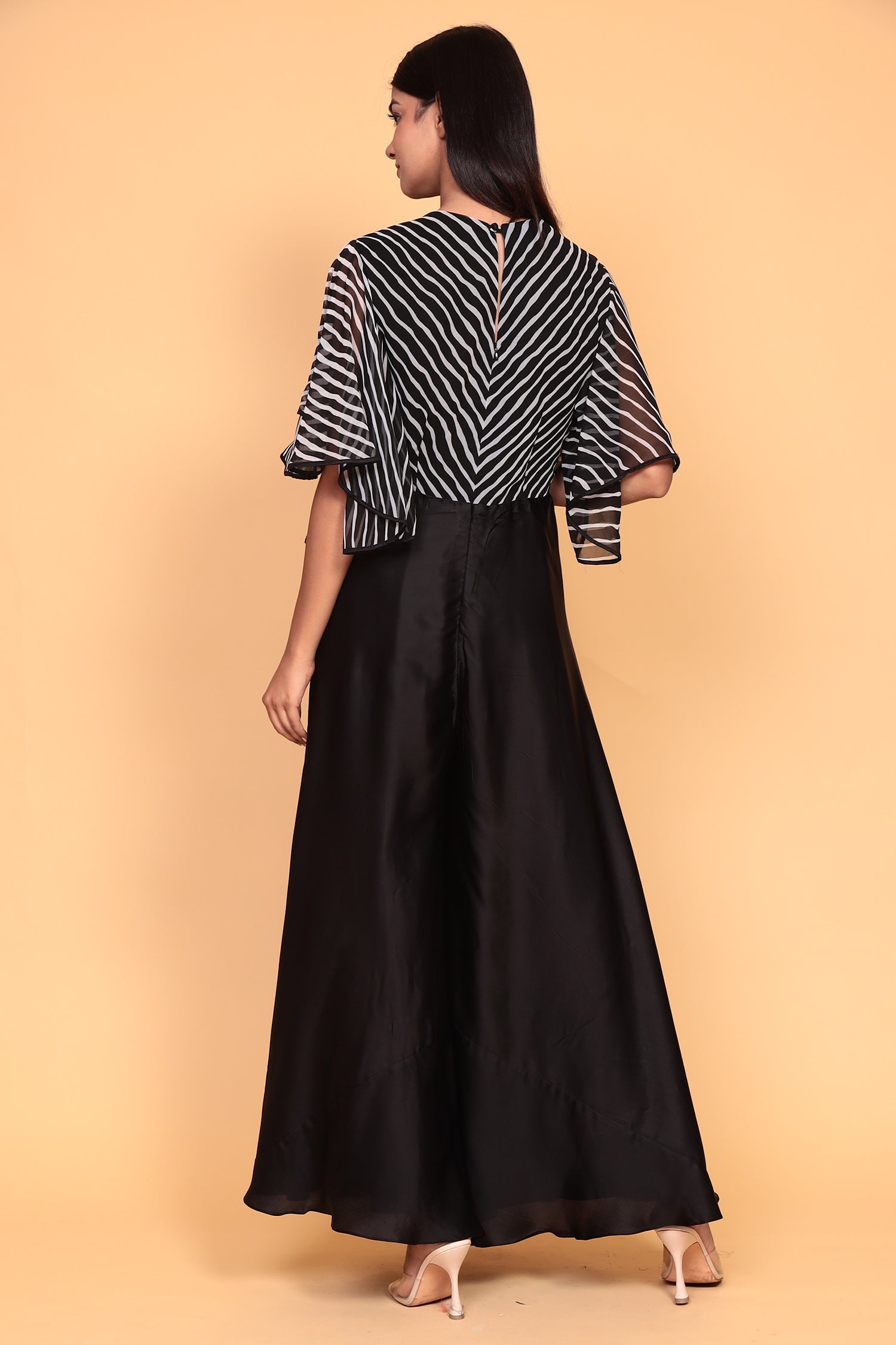 Leheriya Satin Jump Suit with Mirror work.