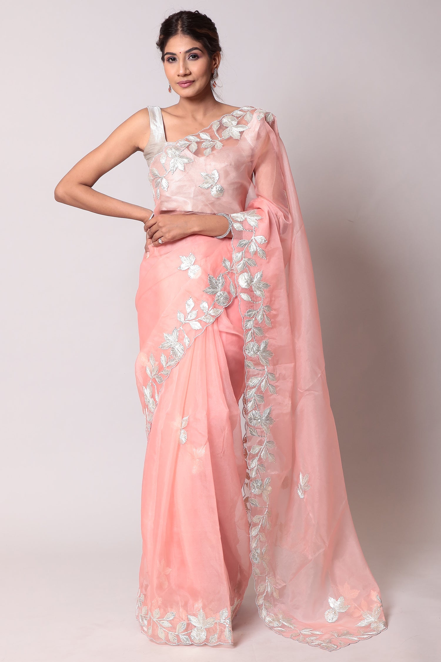 Organza Saree with Gota work.