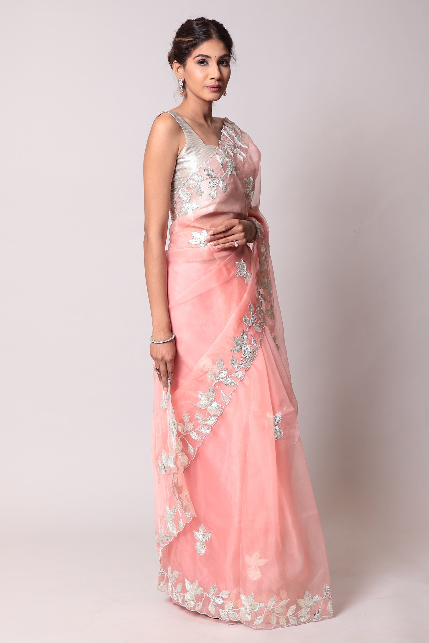 Organza Saree with Gota work.