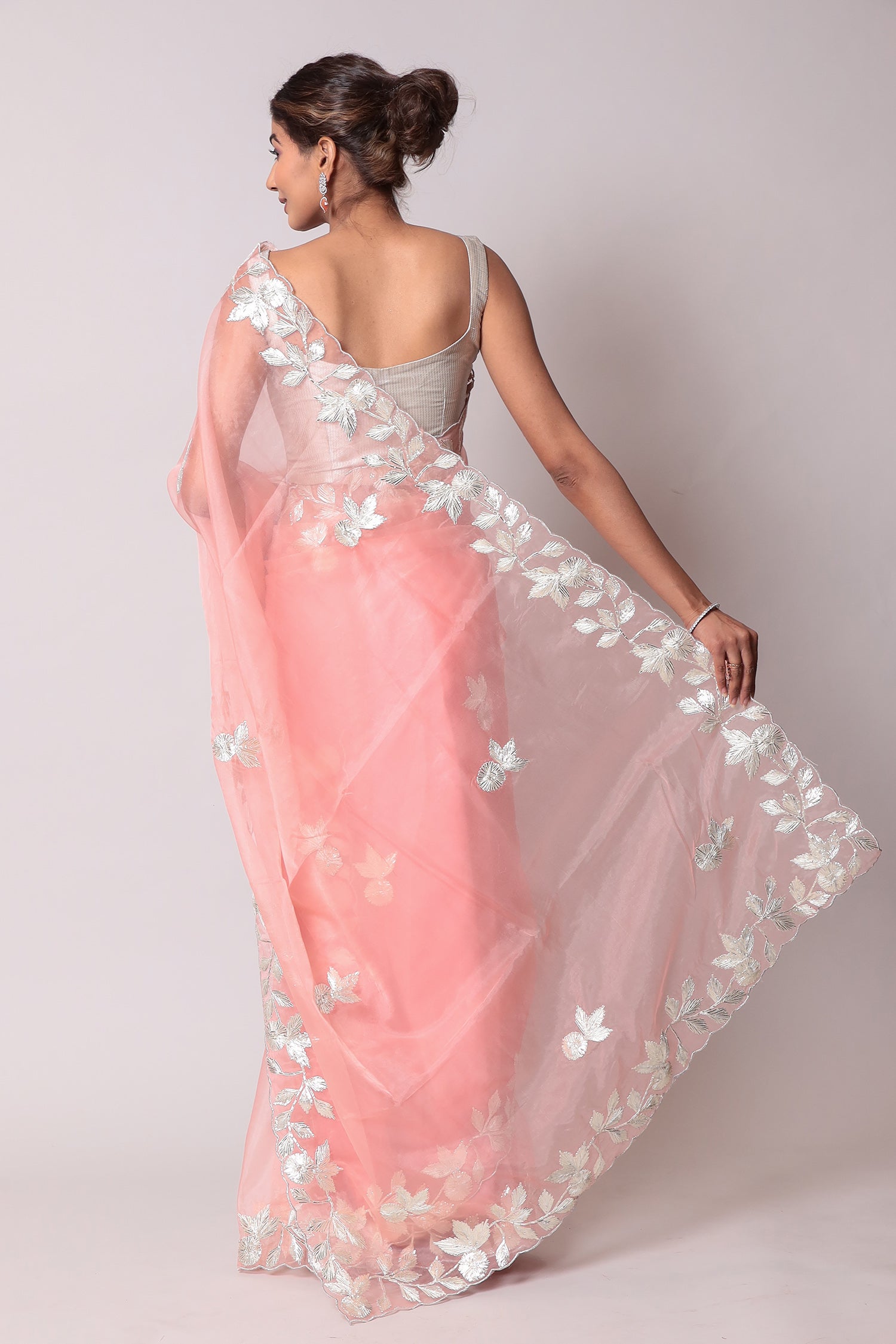 Organza Saree with Gota work.