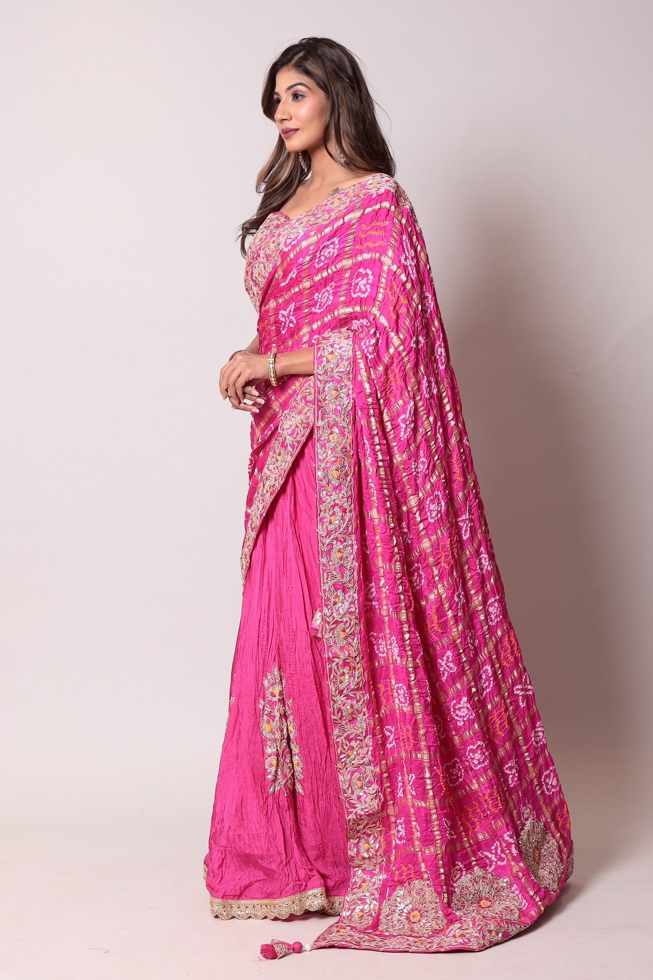 Ghatchola Silk Lehenga With Gota Patti and Thread work.
