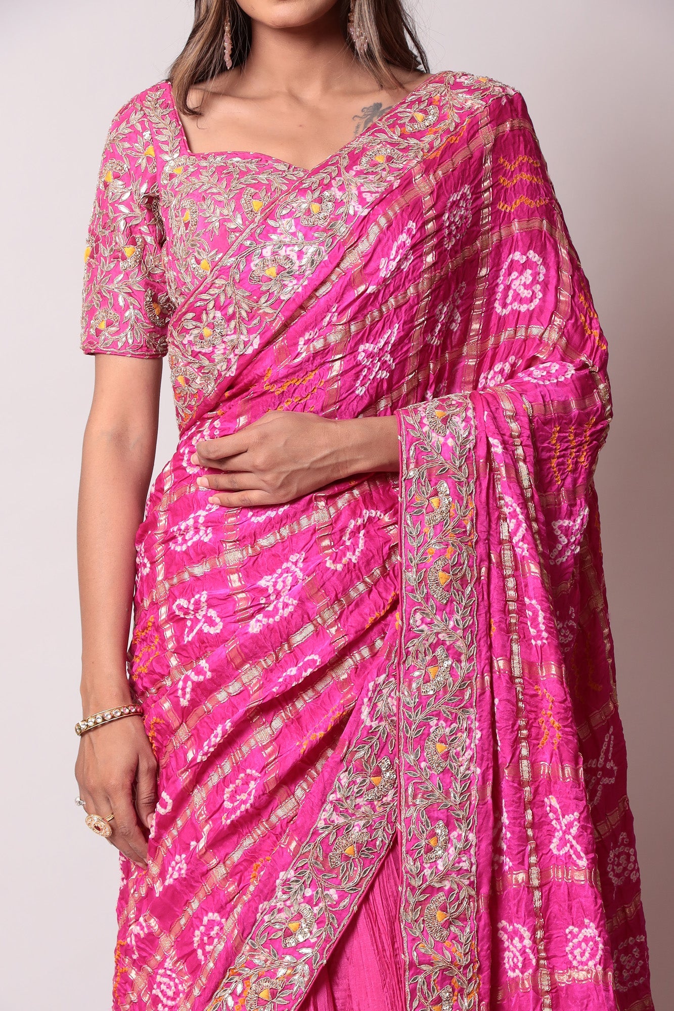 Ghatchola Silk Lehenga With Gota Patti and Thread work.