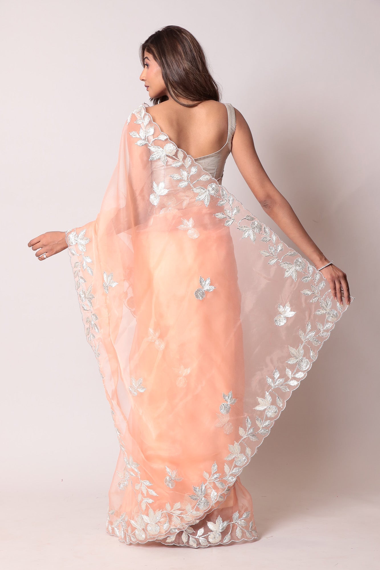 Organza Saree with Gota work.