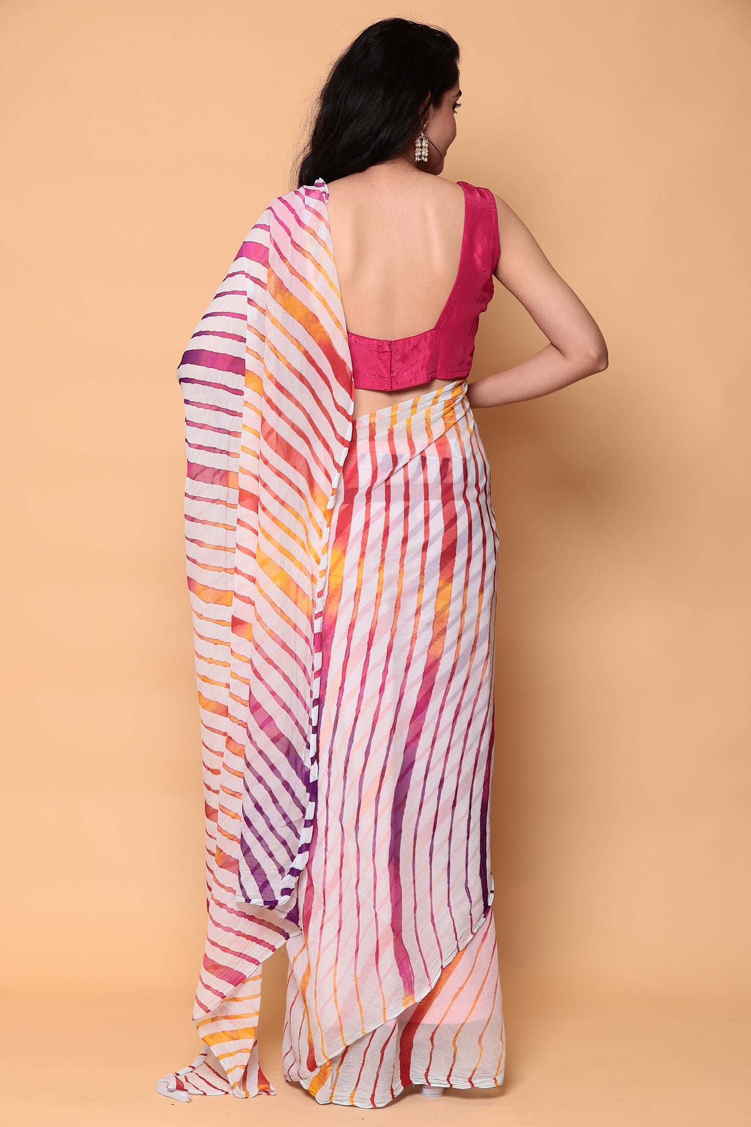 Leheriya Pure Chiffon Saree