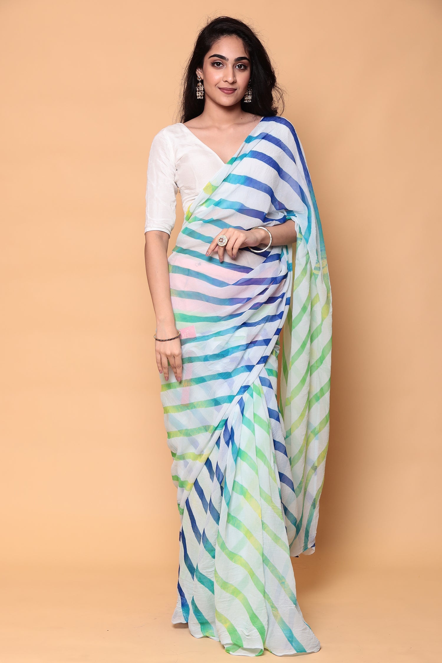 Leheriya Pure Chiffon Saree