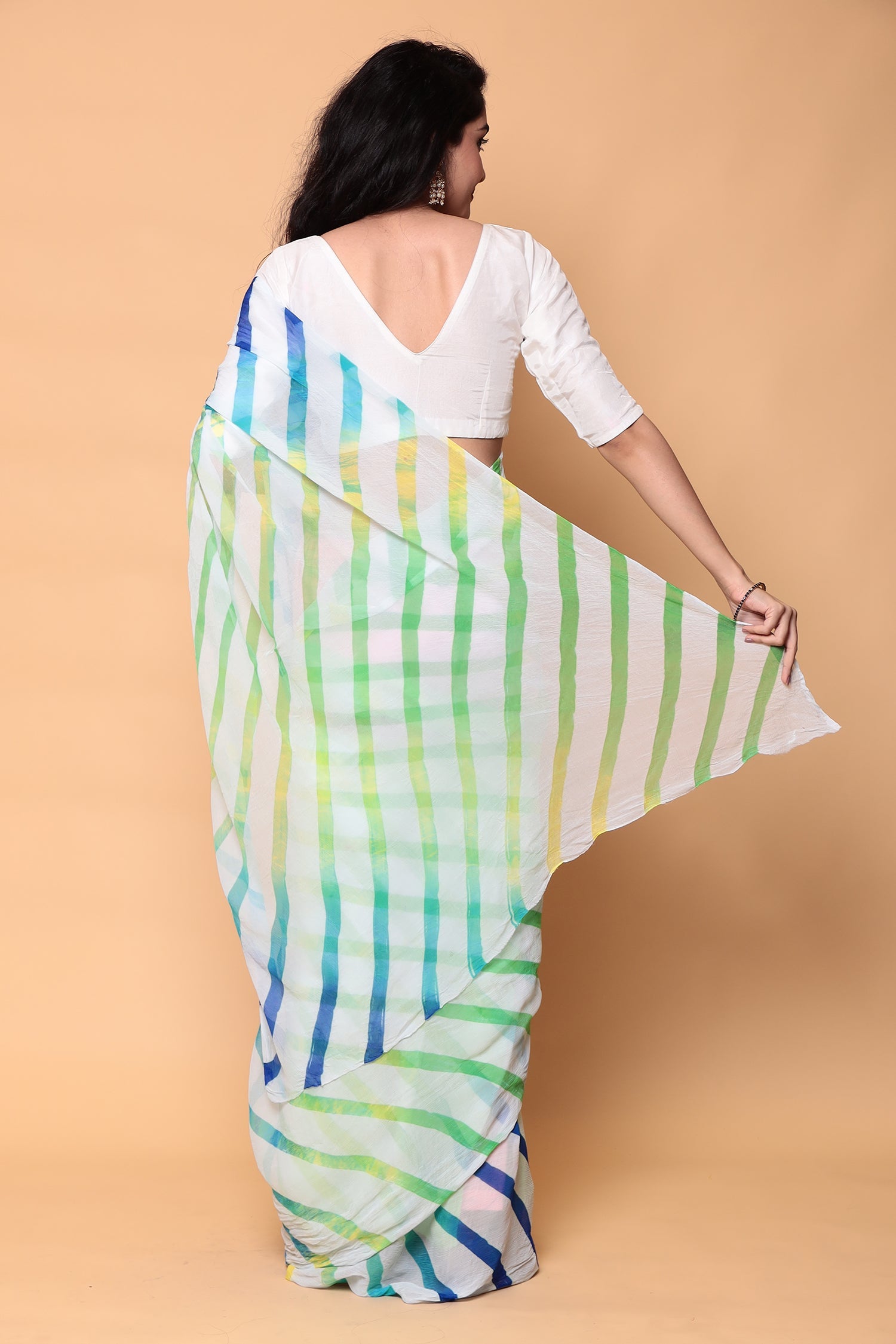 Leheriya Pure Chiffon Saree