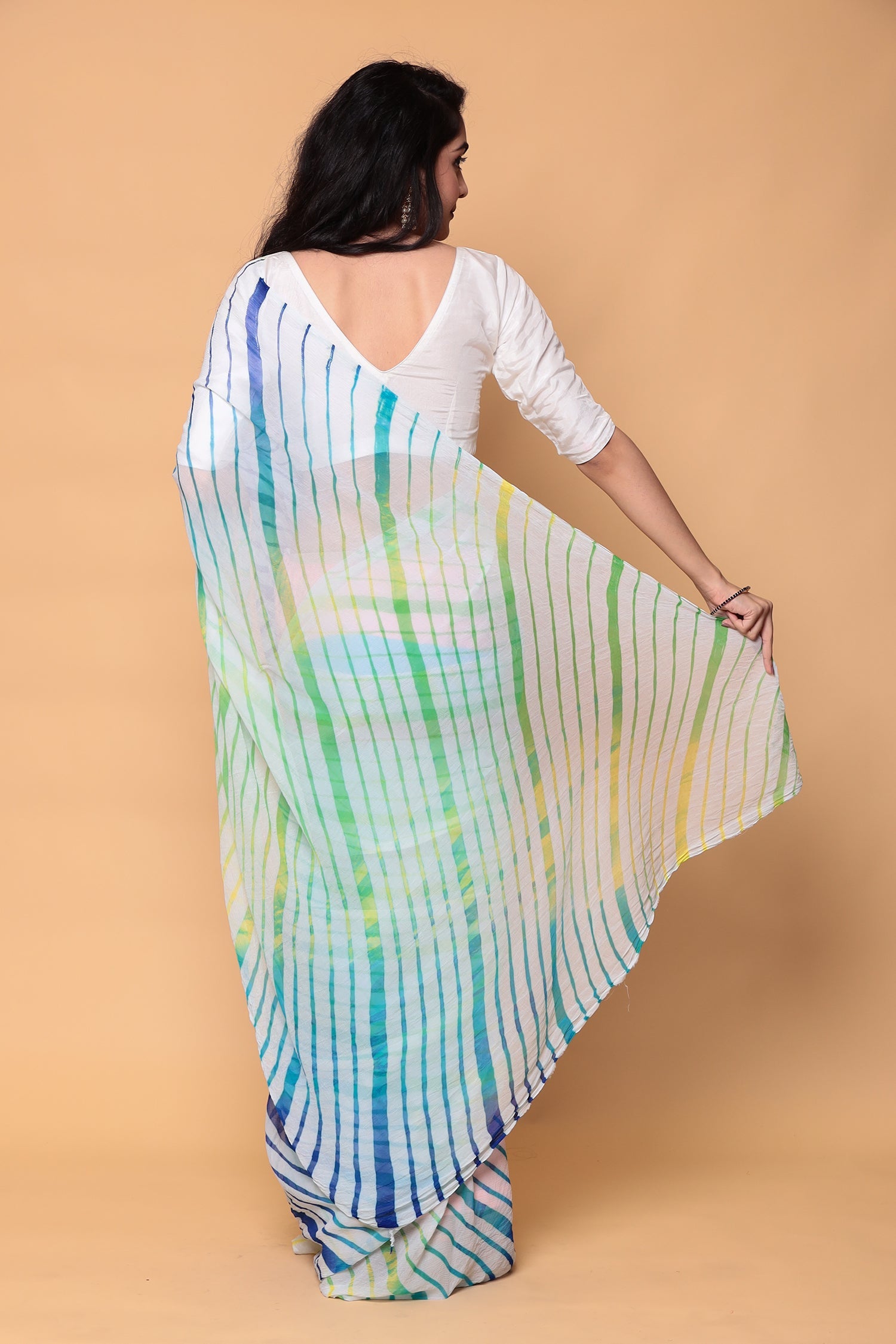 Leheriya Pure Chiffon Saree