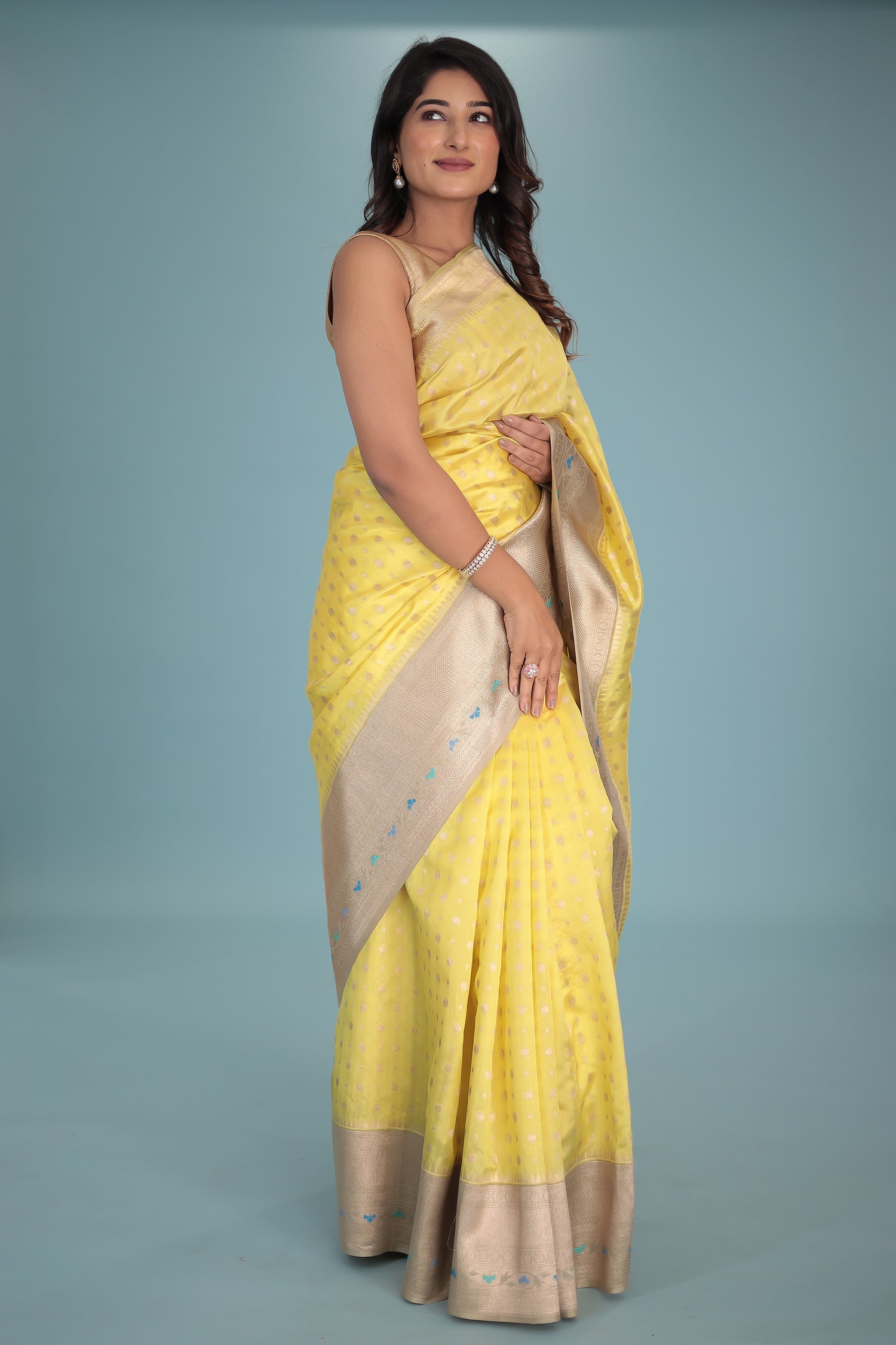 Handloom Pure Silk Saree with Contrast Border